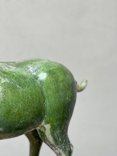 Scultura Cavallo Terracotta Cinese Smaltato, Anni 50, Horse, Sculpture