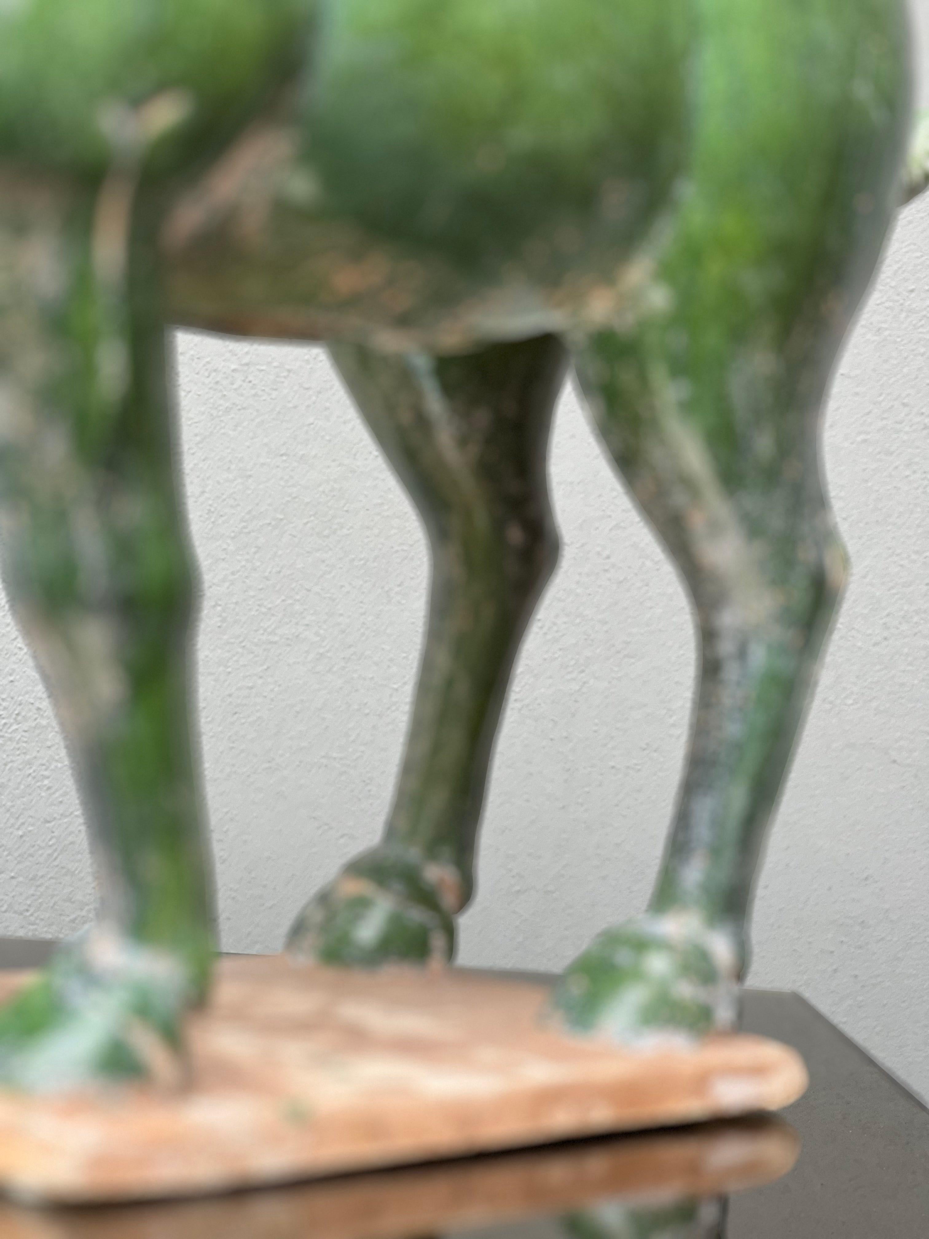 Mid-20th Century Scultura Cavallo Terracotta Cinese Smaltato, Anni 50, Horse, Sculpture For Sale