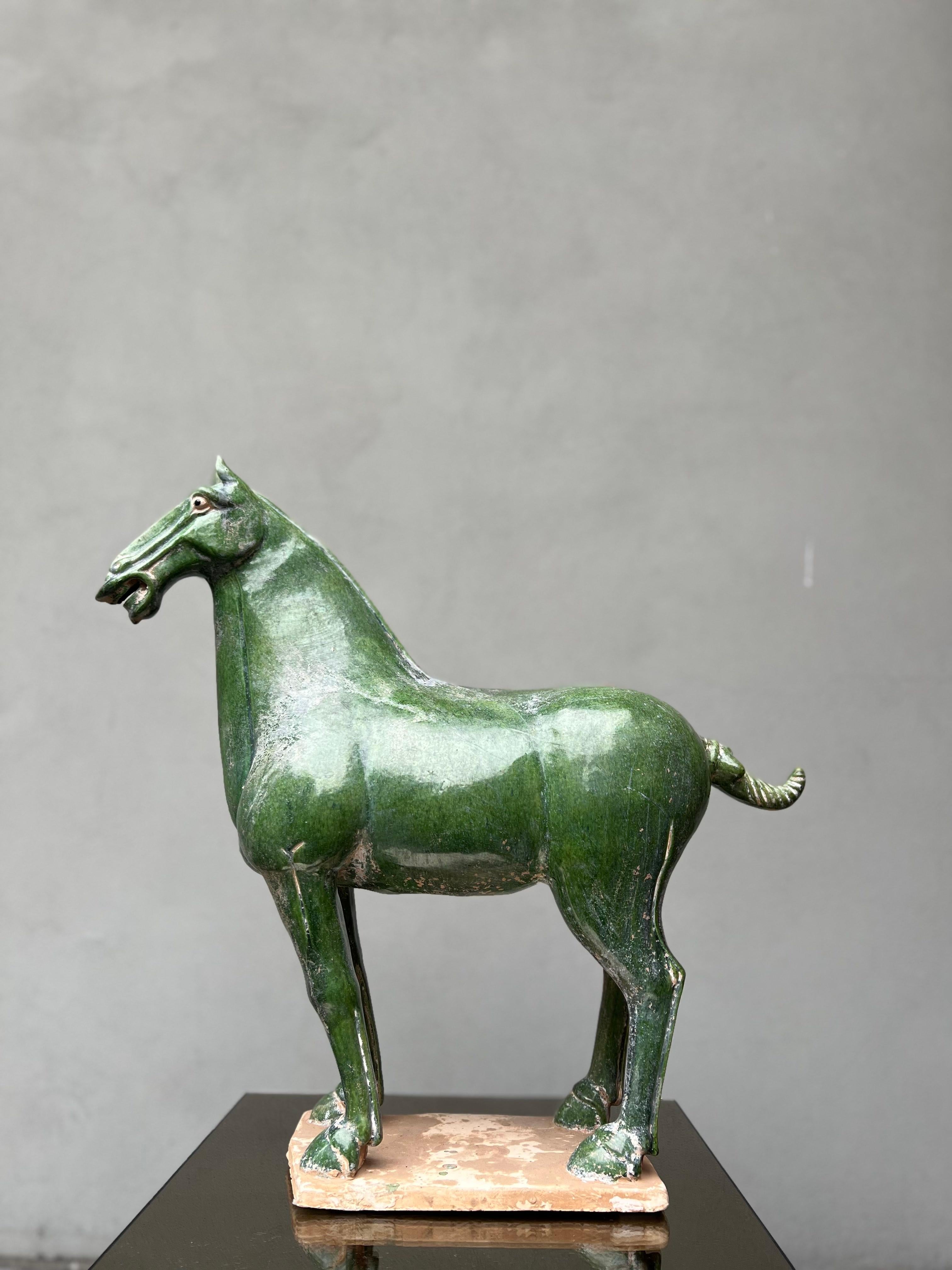 Scultura Cavallo Terracotta Cinese Smaltato, Anni 50, Horse, Sculpture For Sale 2