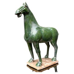 Scultura Cavallo Terracotta Cinese Smaltato, Anni 50, Horse, Sculpture