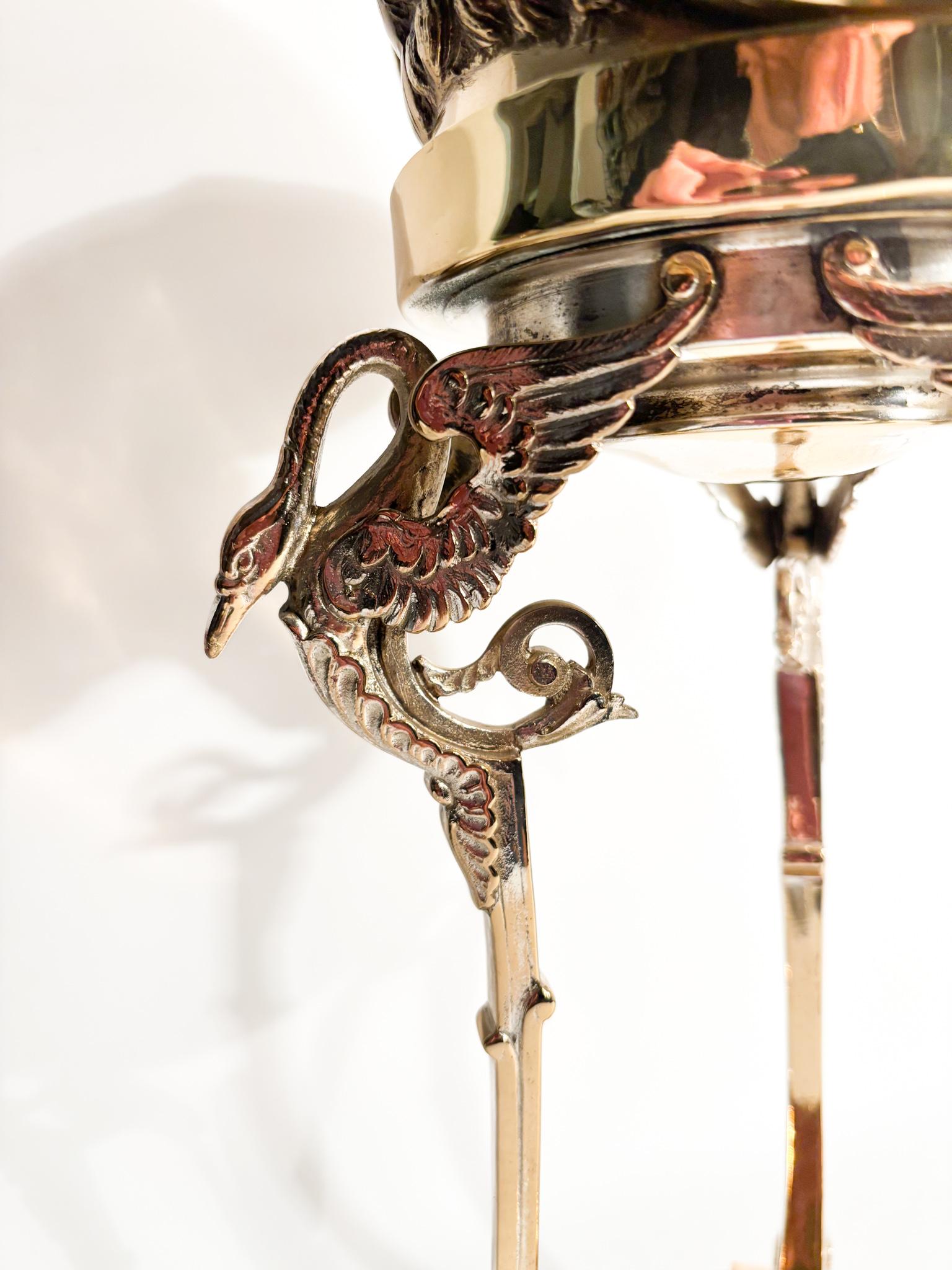 Brass Gilt Bronze Sculpture of Aries Head with Pedestal 1970s For Sale