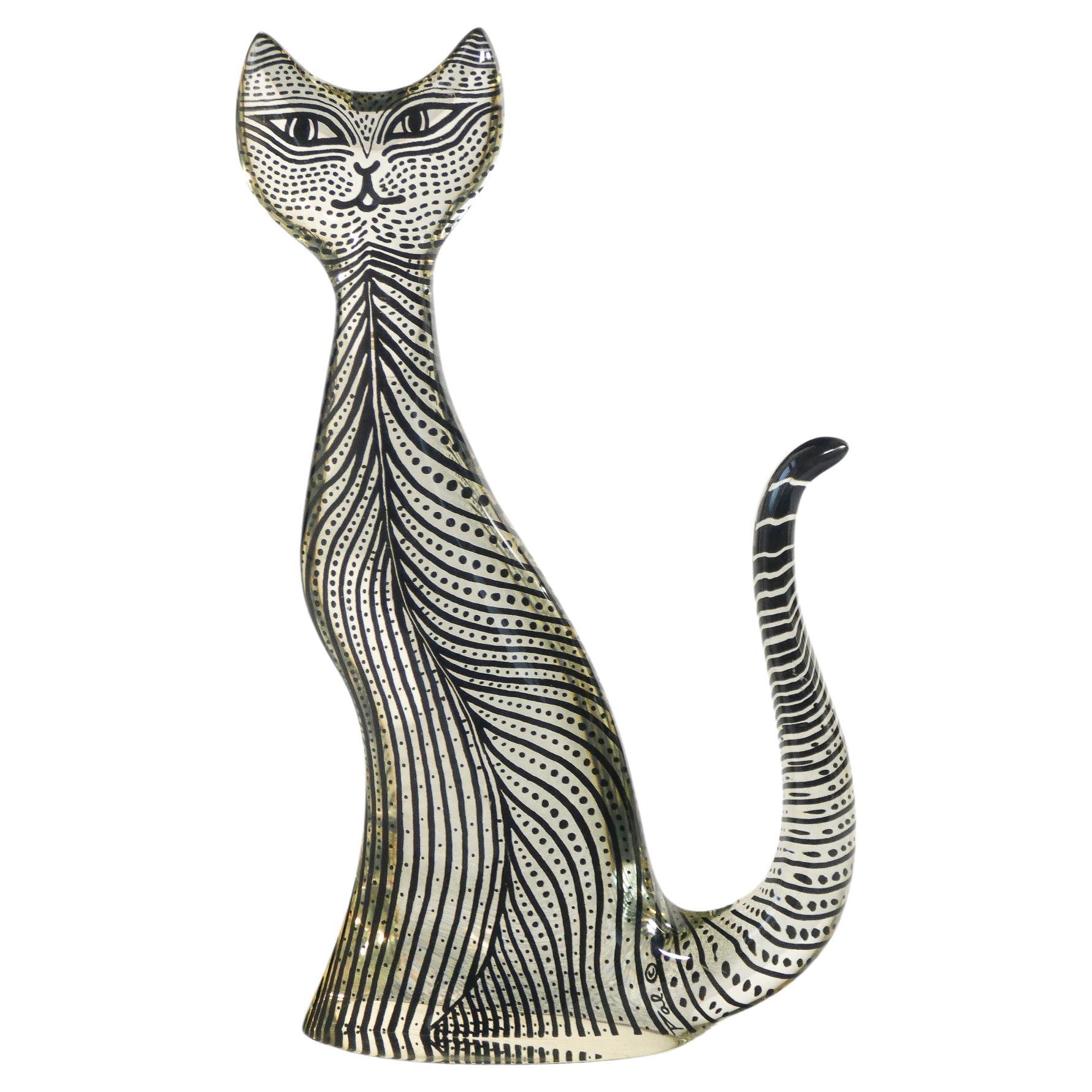 Skulptur von Abraham PALATNIK (1928-2020) Katze, Plexiglas. Brasilien, 1970er Jahre im Angebot