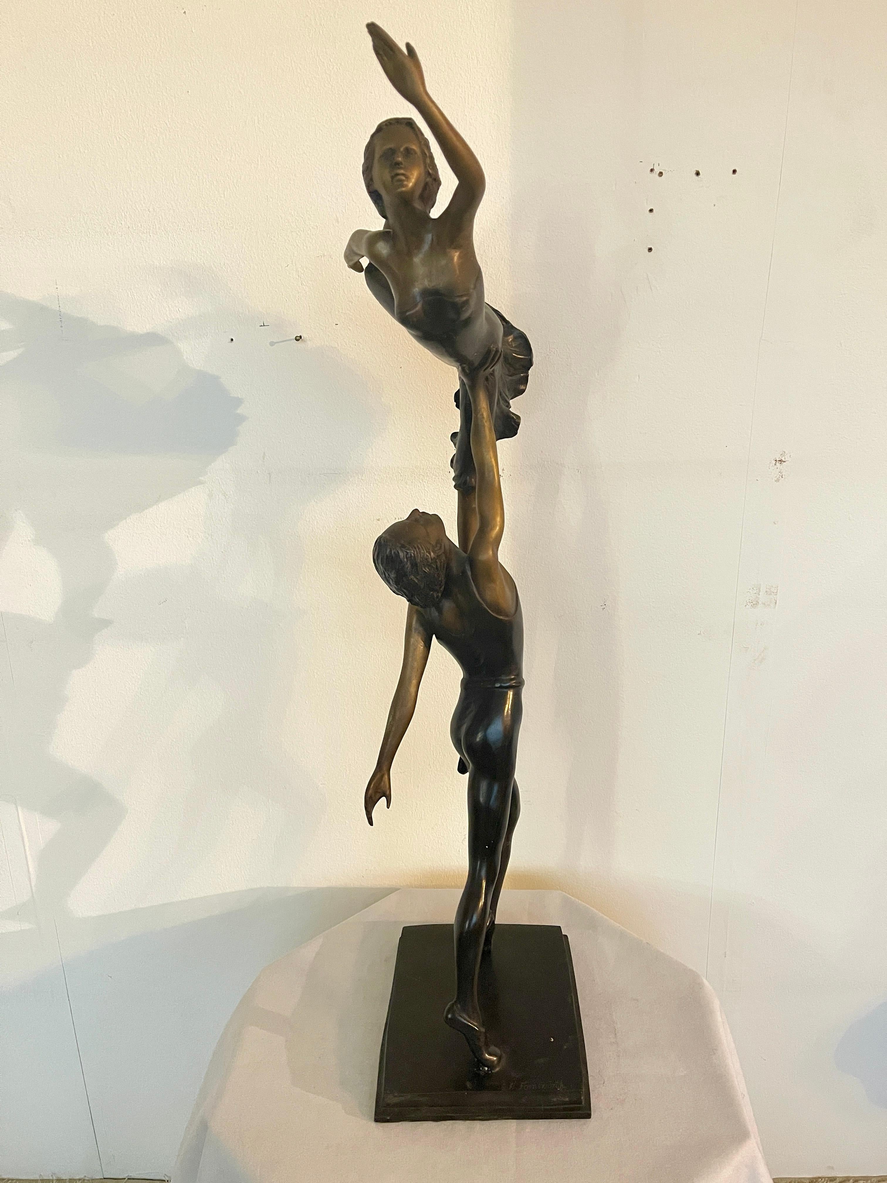 Bronzo Scultura di ballerini in bronzo francese anni '30 in vendita