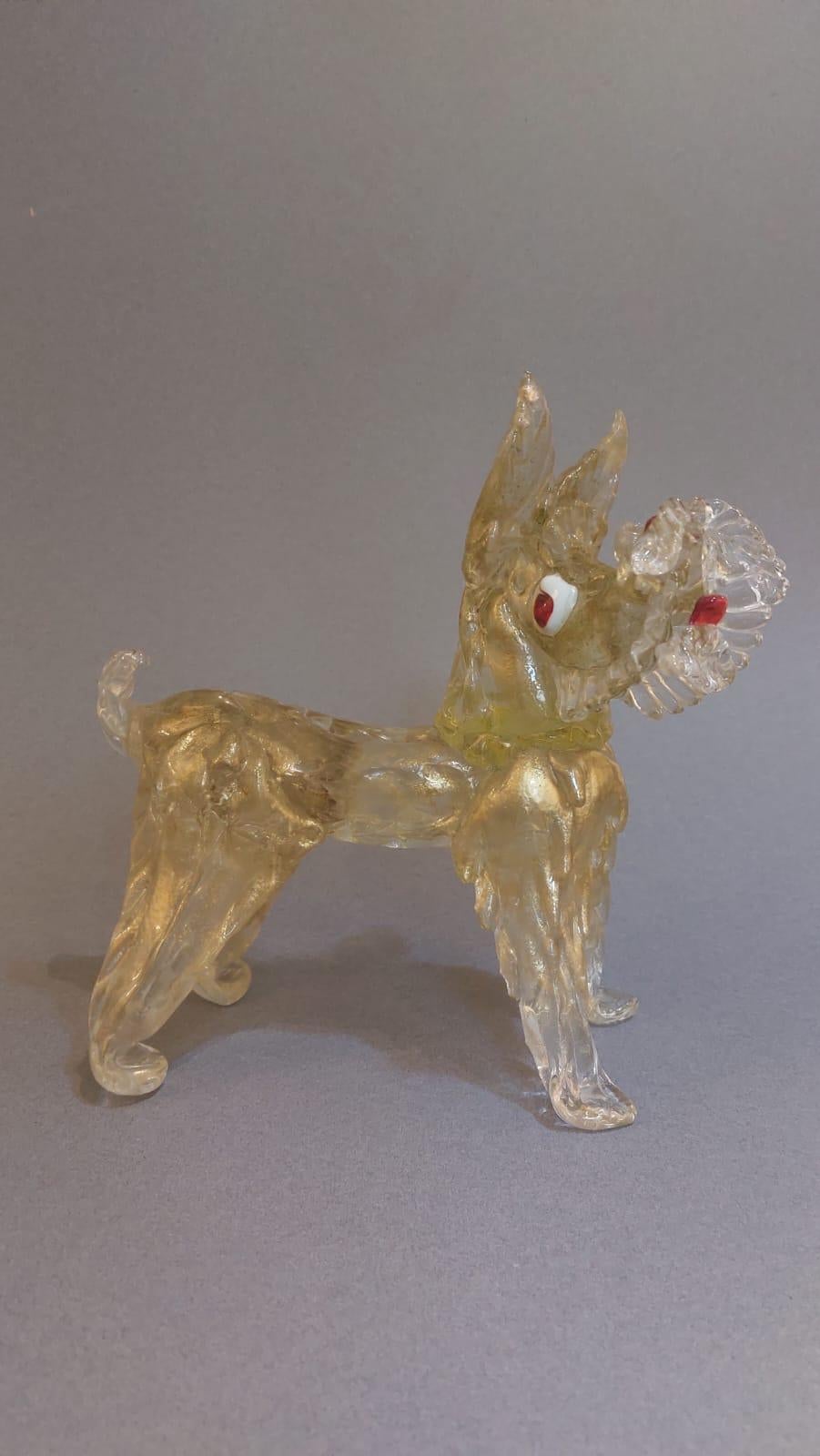 Escultura de cristal de Murano soplado de un perro terrier Moderno en venta