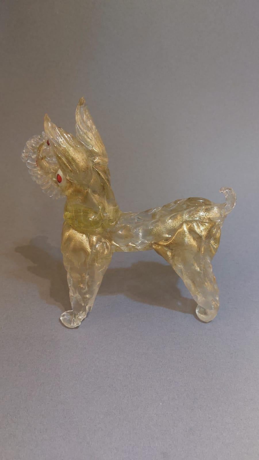 Escultura de cristal de Murano soplado de un perro terrier en Excelente estado para la venta en Milano, IT
