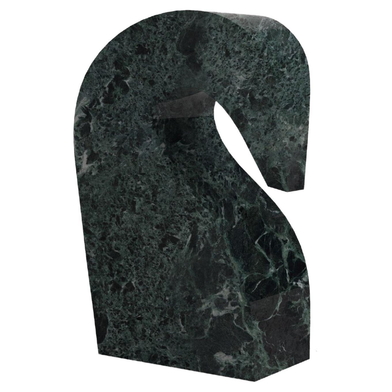 Horse sculpture in Verde Alpi marble by Carcino Design For Sale