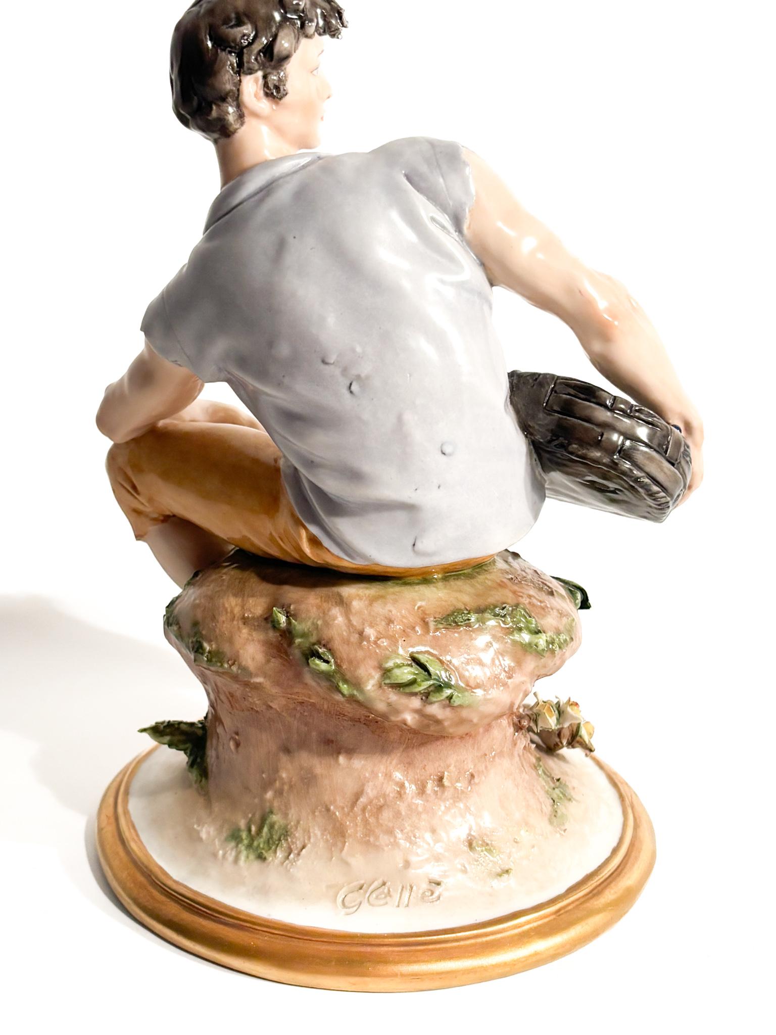 Scultura di Contadino in Porcellana di Capodimonte di Giuseppe Cappè del 1958 in vendita 1