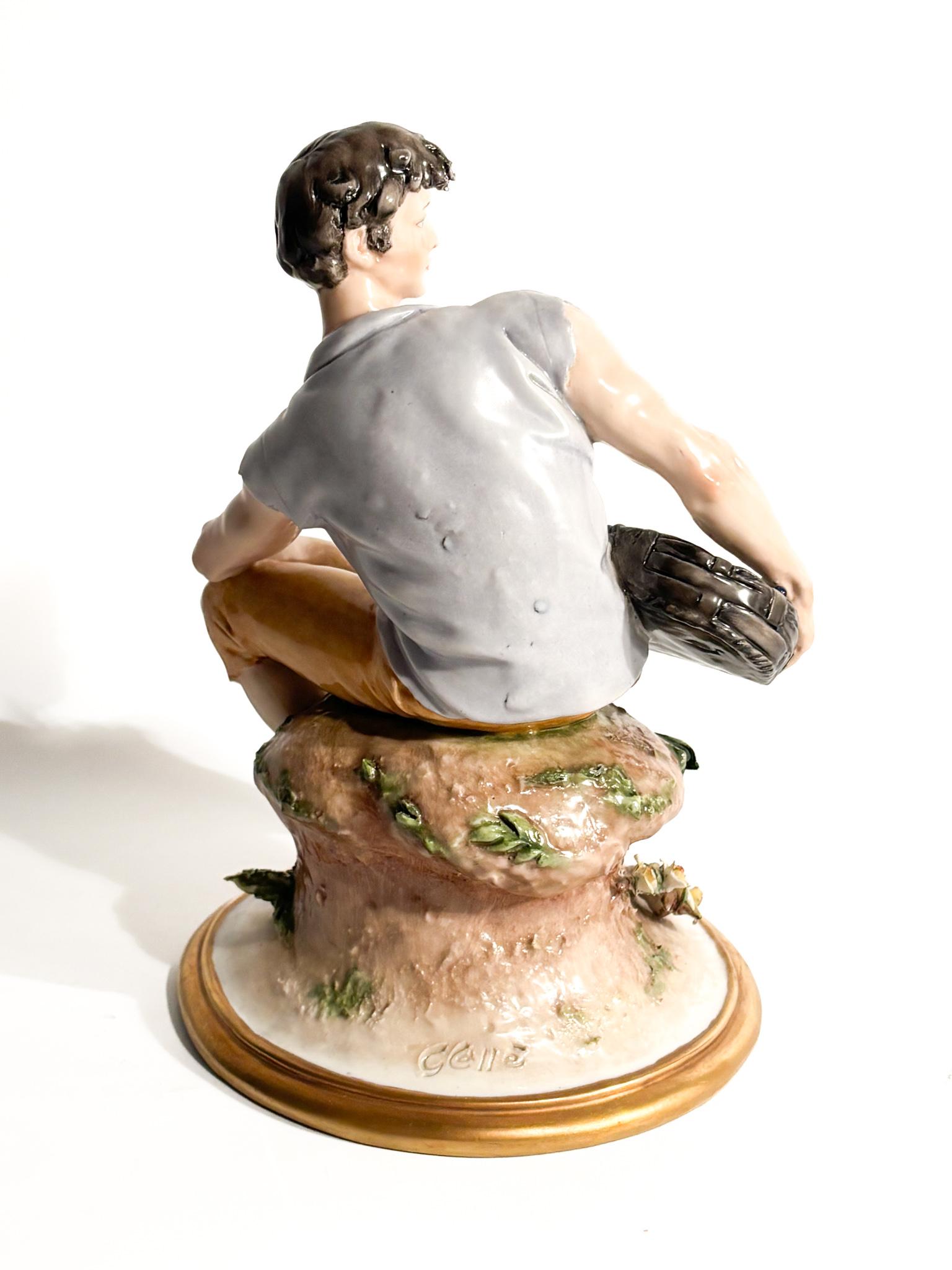Scultura di Contadino in Porcellana di Capodimonte di Giuseppe Cappè del 1958 in vendita 2