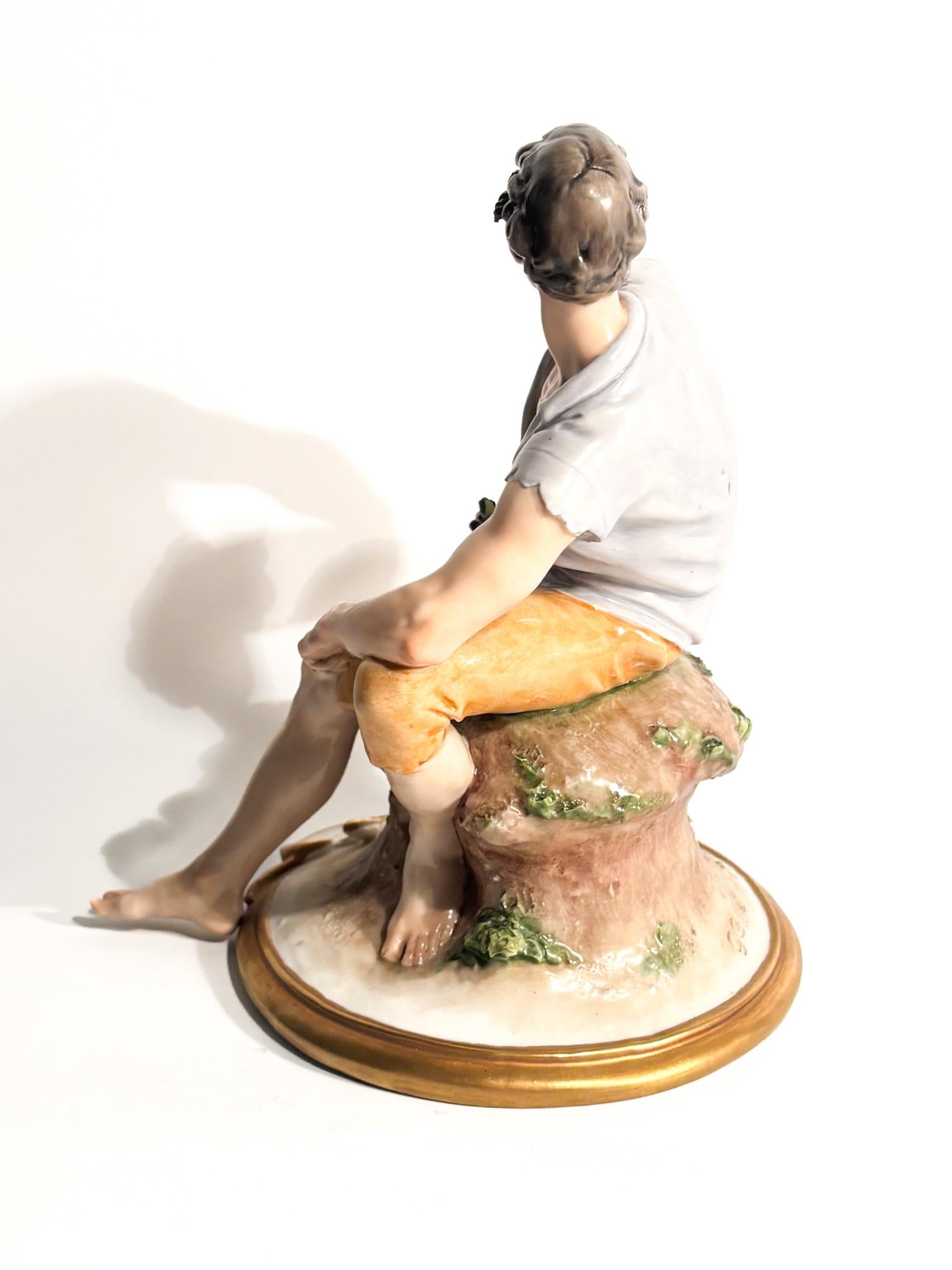 Scultura di Contadino in Porcellana di Capodimonte di Giuseppe Cappè del 1958 in vendita 3