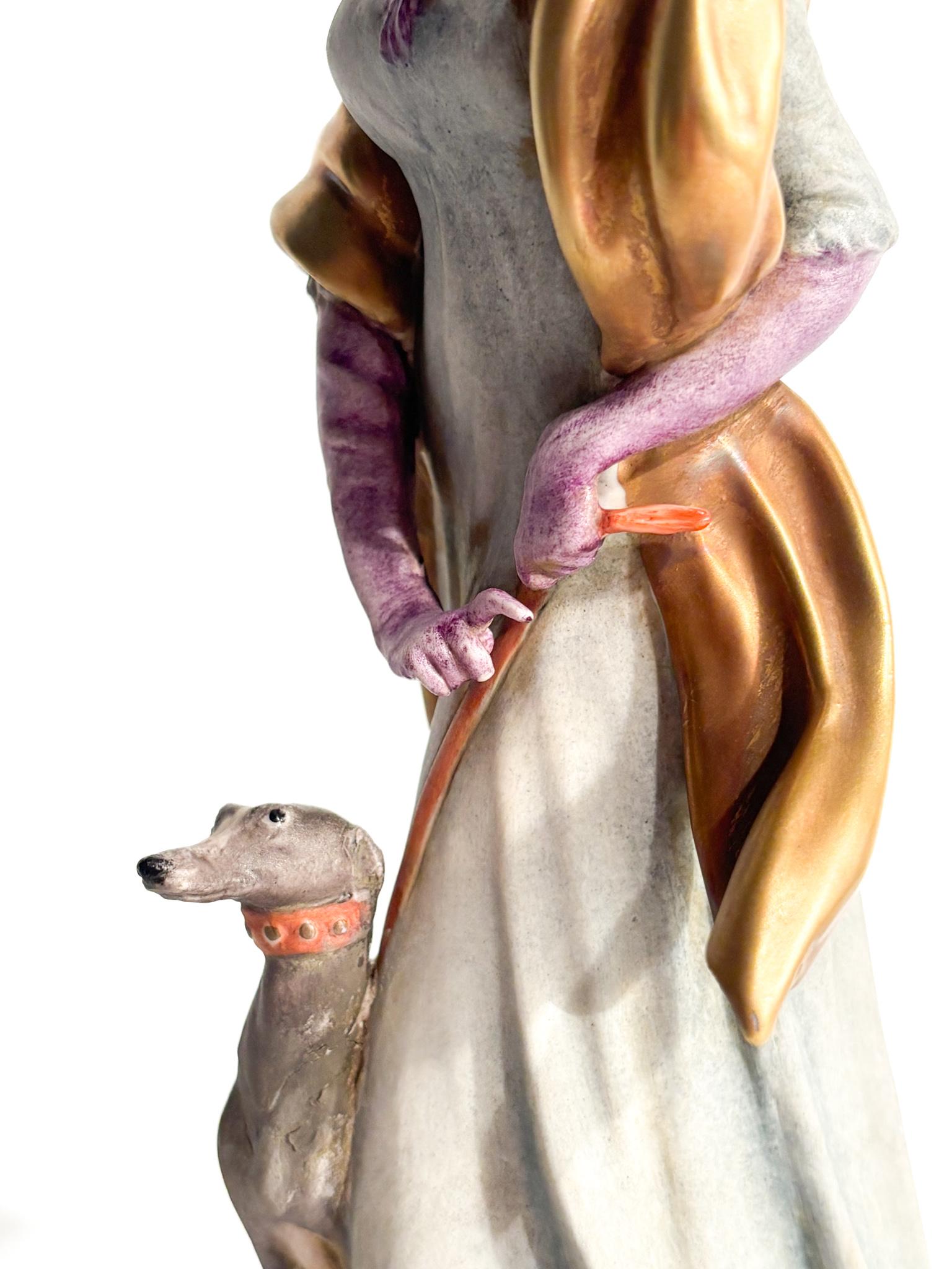 Scultura di Dama con Levriero in Ceramica di Giuseppe Cappè del 1959 in vendita 4