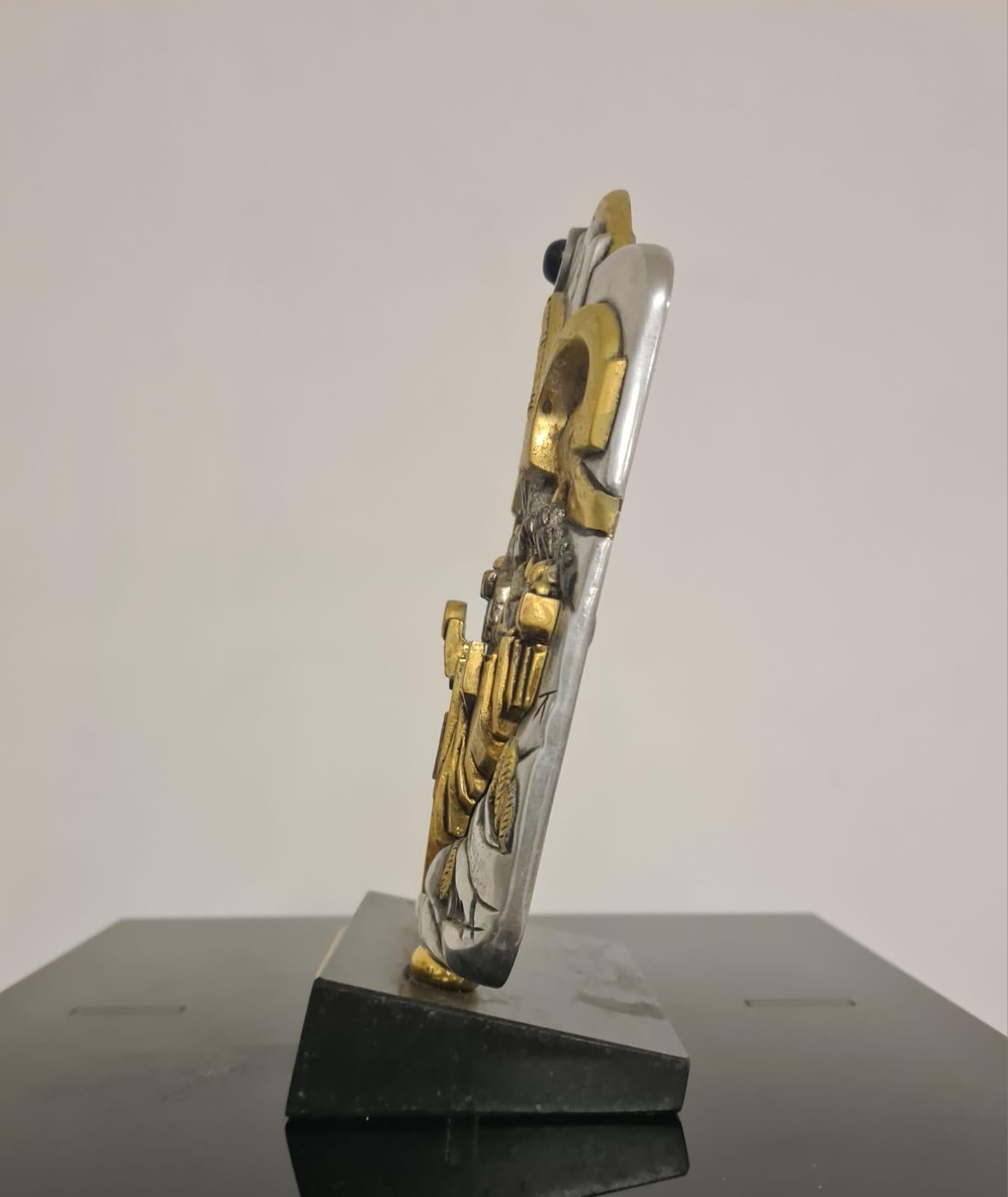 Escultura de Frank Meisler, arte judío. Chapado en plata y oro. en venta 6