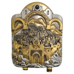 Sculpture by Frank Meisler, Jewish art. silver and gold plated.