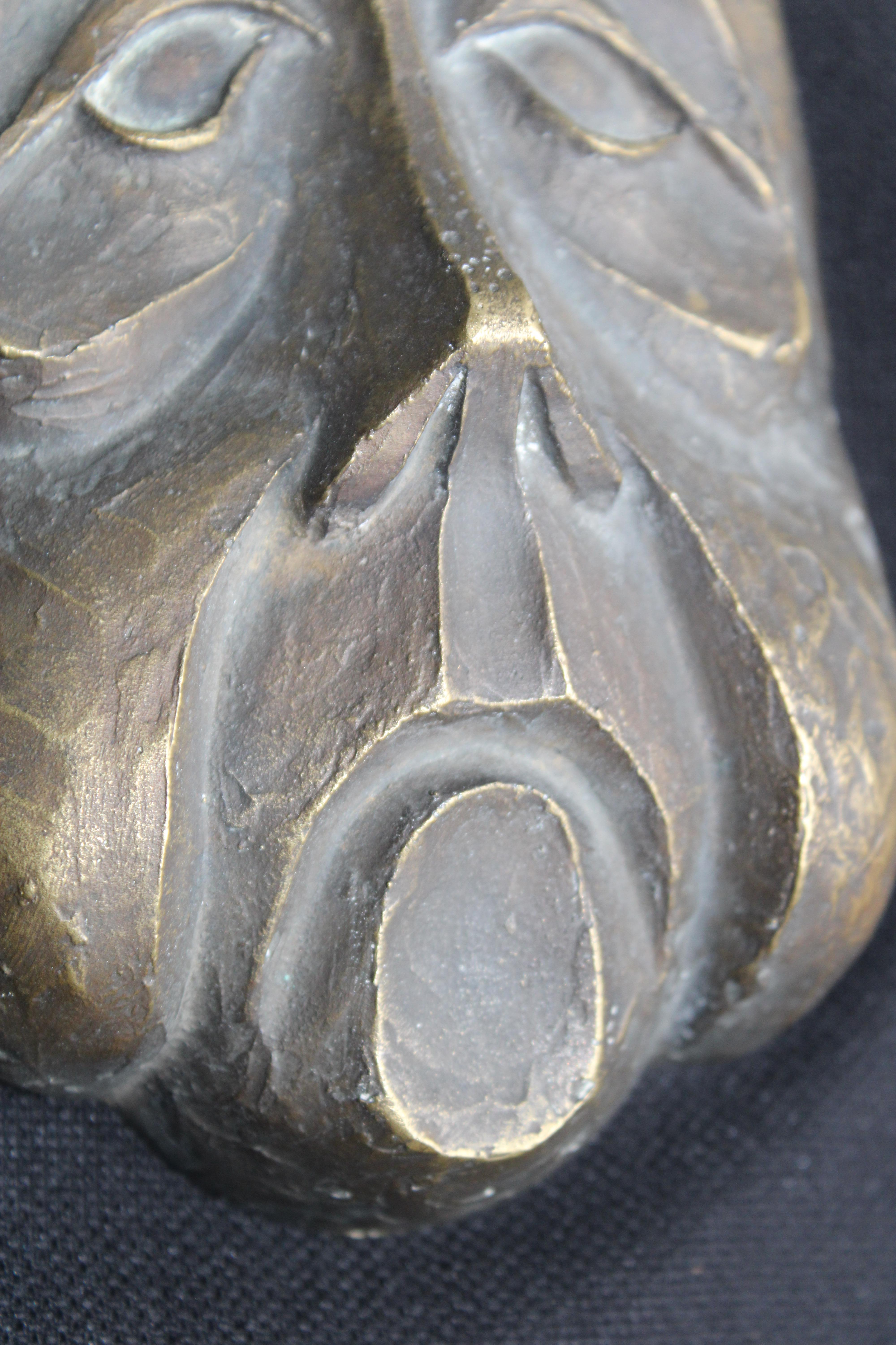 Scultura di Maschera in Solido Bronzo Italia 1950 BRONZARTE in vendita 1