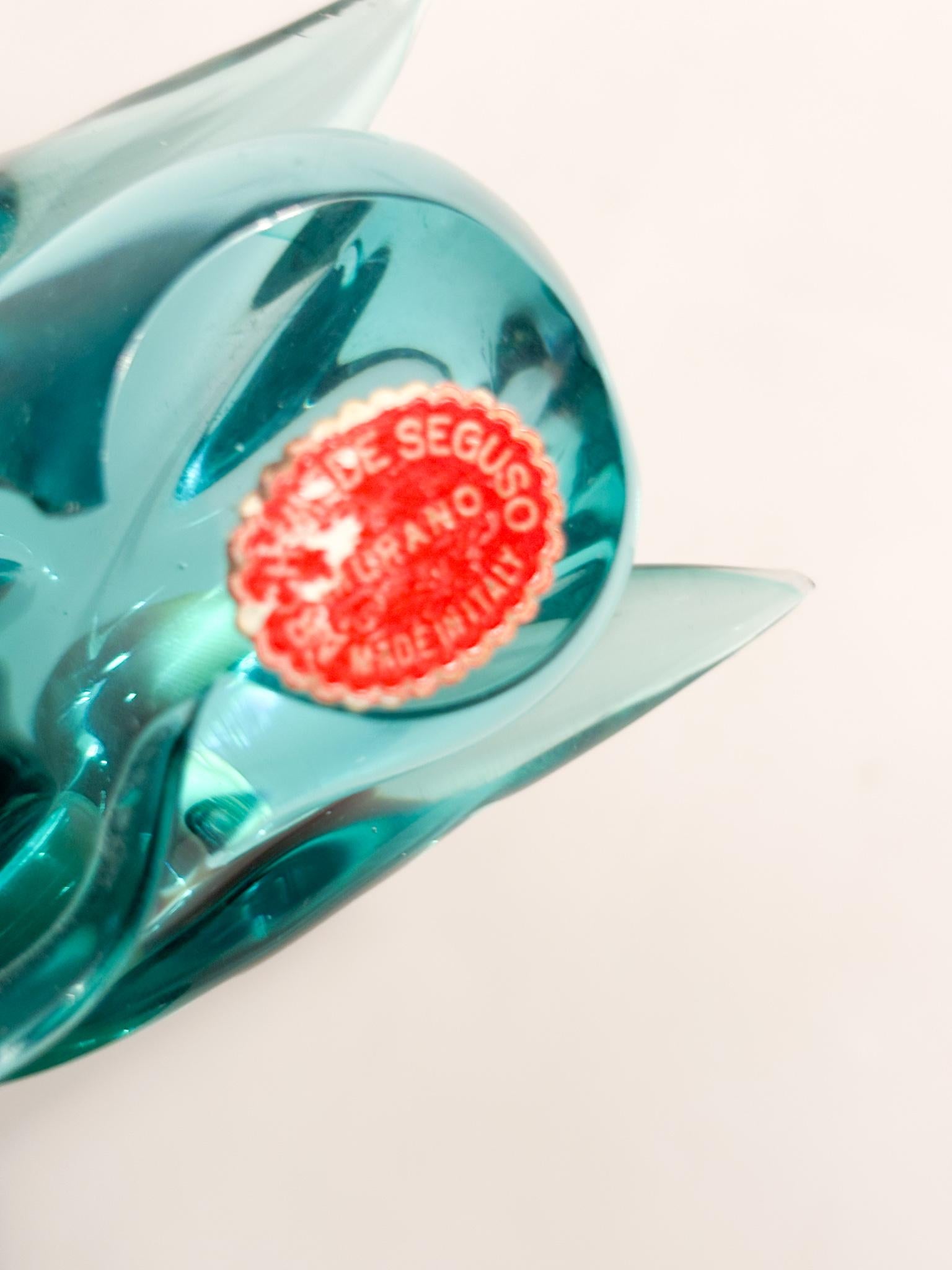 Sculpture de canard en verre de Murano vert par Archimede Seguso 1950s Bon état - En vente à Milano, MI