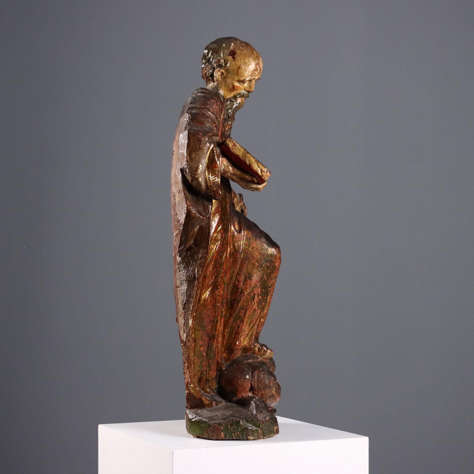 Scultura di San Bernardo da Chiaravalle XVII secolo in vendita 3