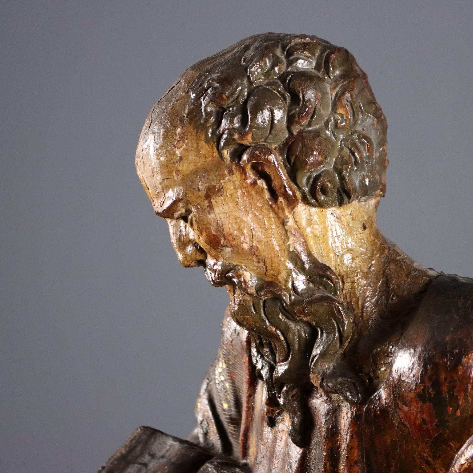 Italiano Scultura di San Bernardo da Chiaravalle XVII secolo in vendita