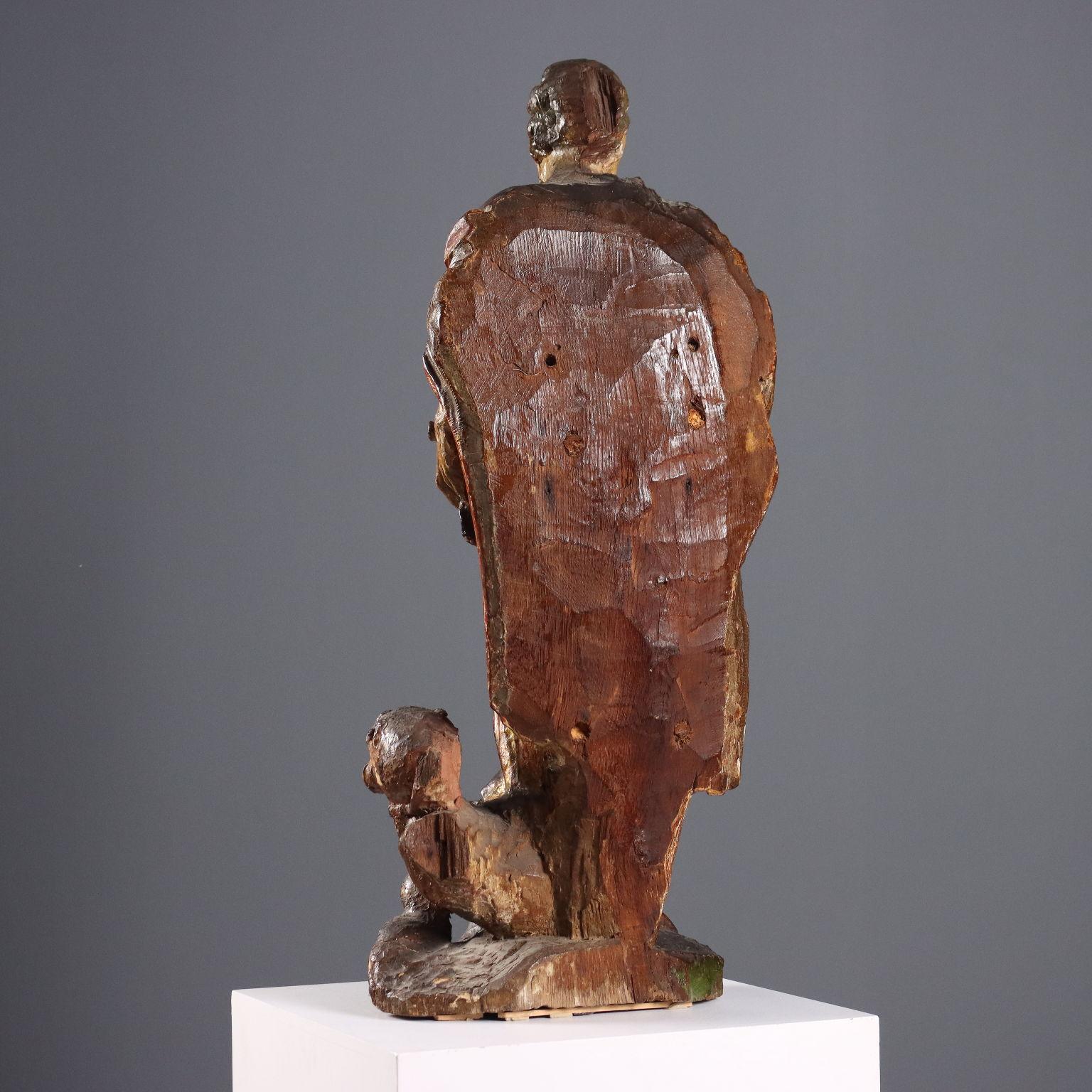 Scultura di San Bernardo da Chiaravalle XVII secolo in vendita 2