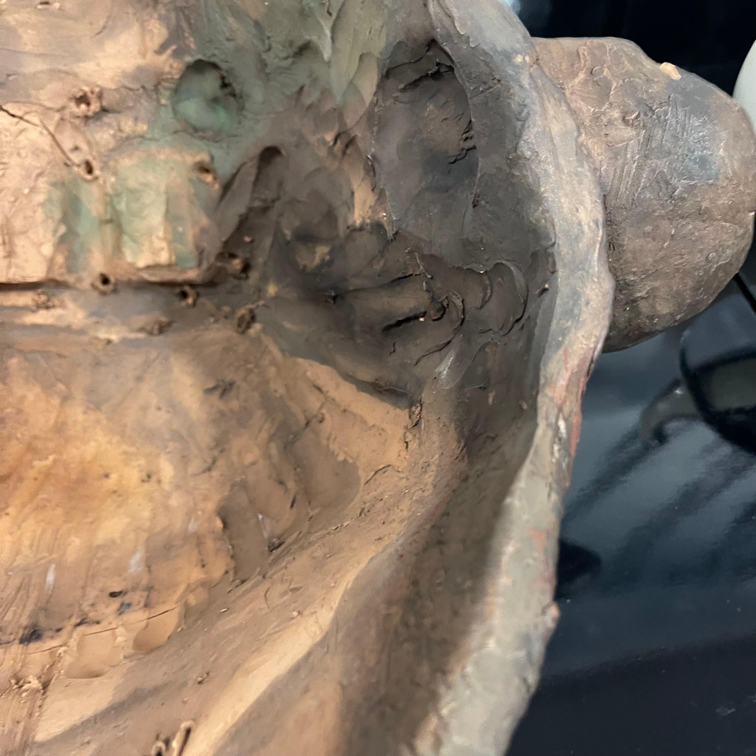 Scultura di Testa di Scimmia Bonobo in Terracotta firmata e Datata - Italia 2018 8