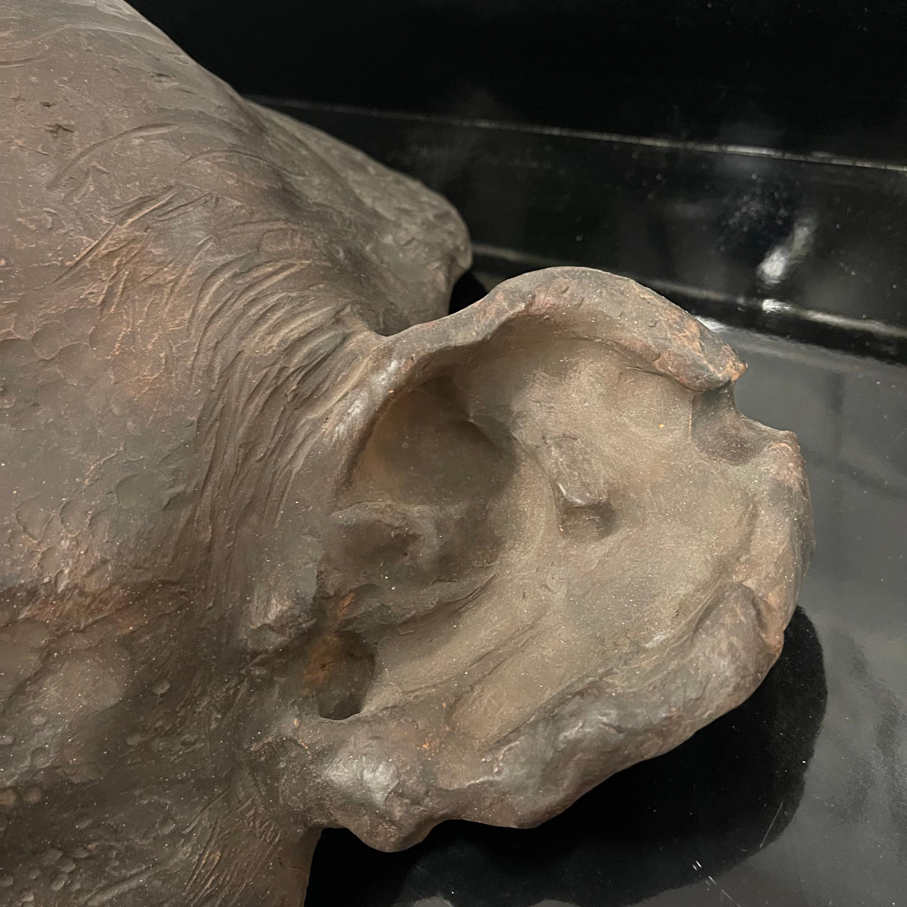 Terrakotta Bonobo Affenkopf Skulptur signiert und datiert - Italien 2019 im Angebot 6