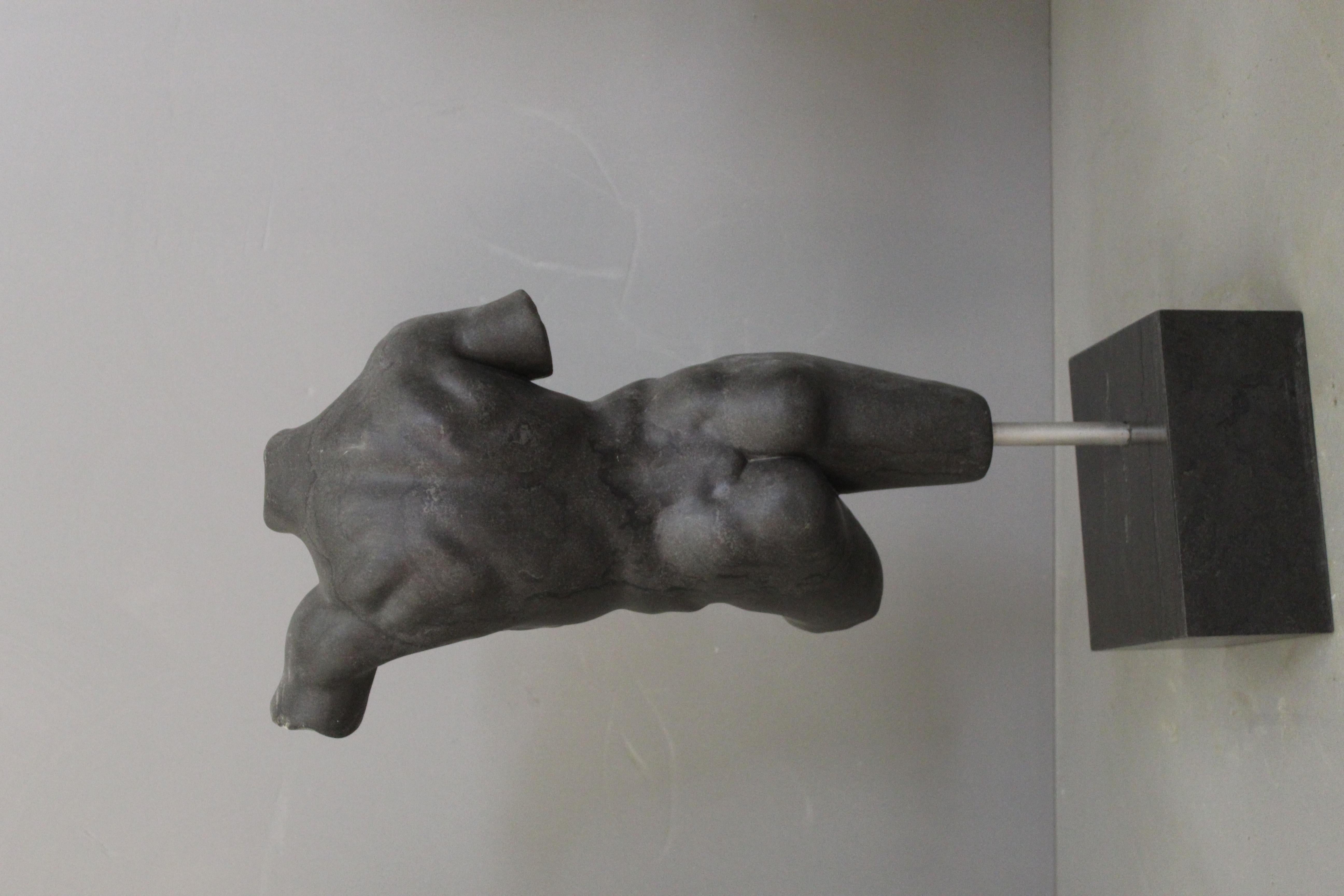 Mid-20th Century Scultura Di Torso in Pregiato Marmo Nero