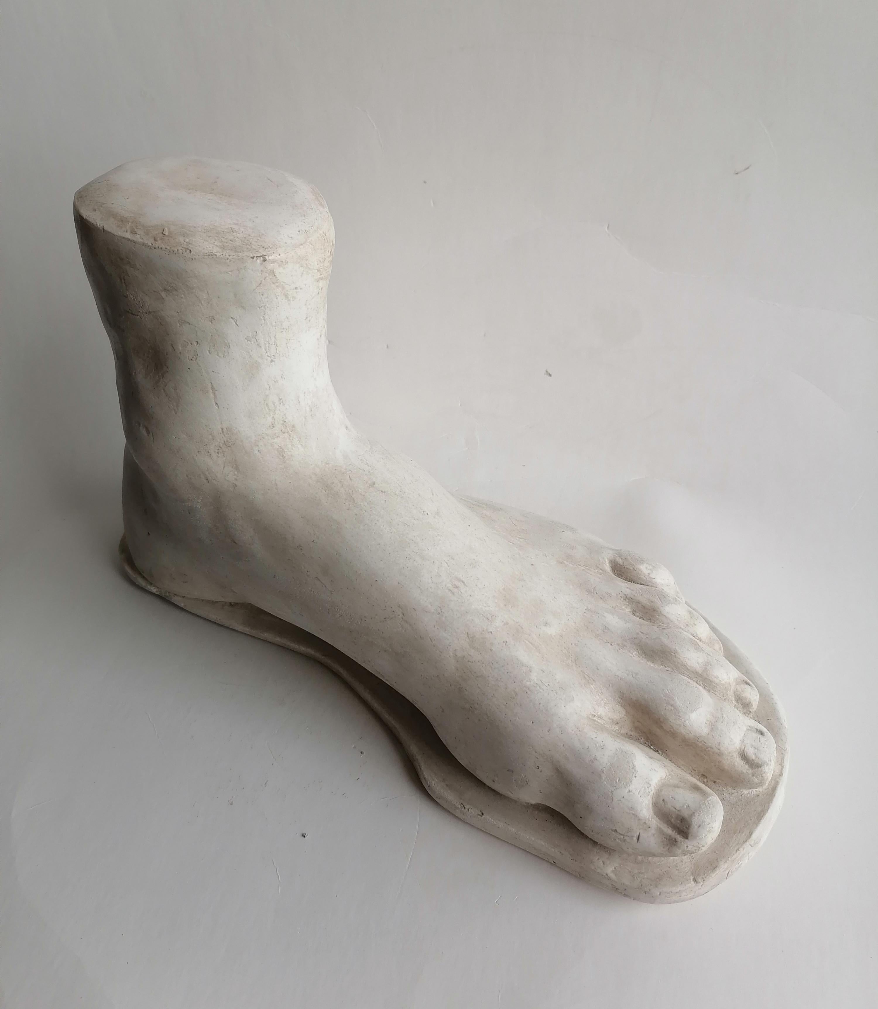 Classical Greek Sculpture of a foot in classical style - impasto of Marmorina (marble d Brussels For Sale