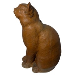 Escultura de un gato sentado en terracota - Siglo XIX. Montelupo Fiorentino, Toscana
