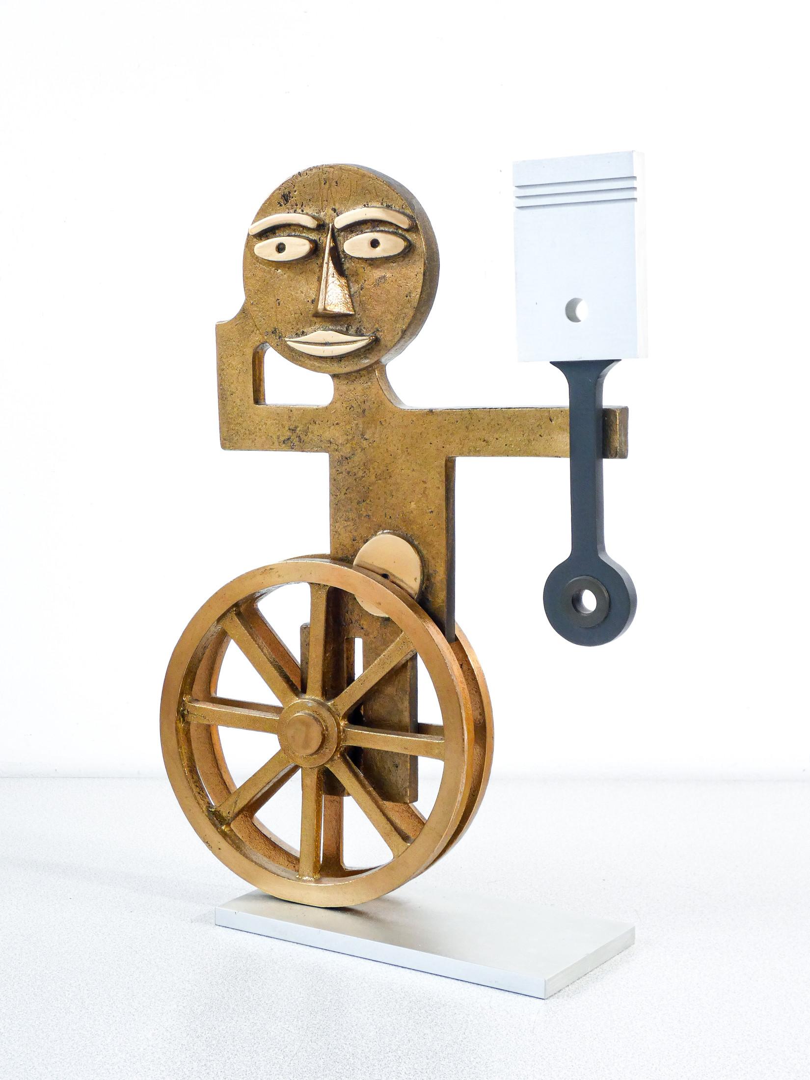 Sculpture en bronze
par Mario MOLINARI.
Figure avec roues
et le piston.

ORIGINE
Italie

PÉRIODE
Années 60/70

AUTEUR
Mario MOLINARI
(1930-2000)

MATÉRIAUX
Bronze et aluminium

DIMENSIONS
Hauteur : 41.5 cm
Largeur : 28.5 cm
Profondeur : 10