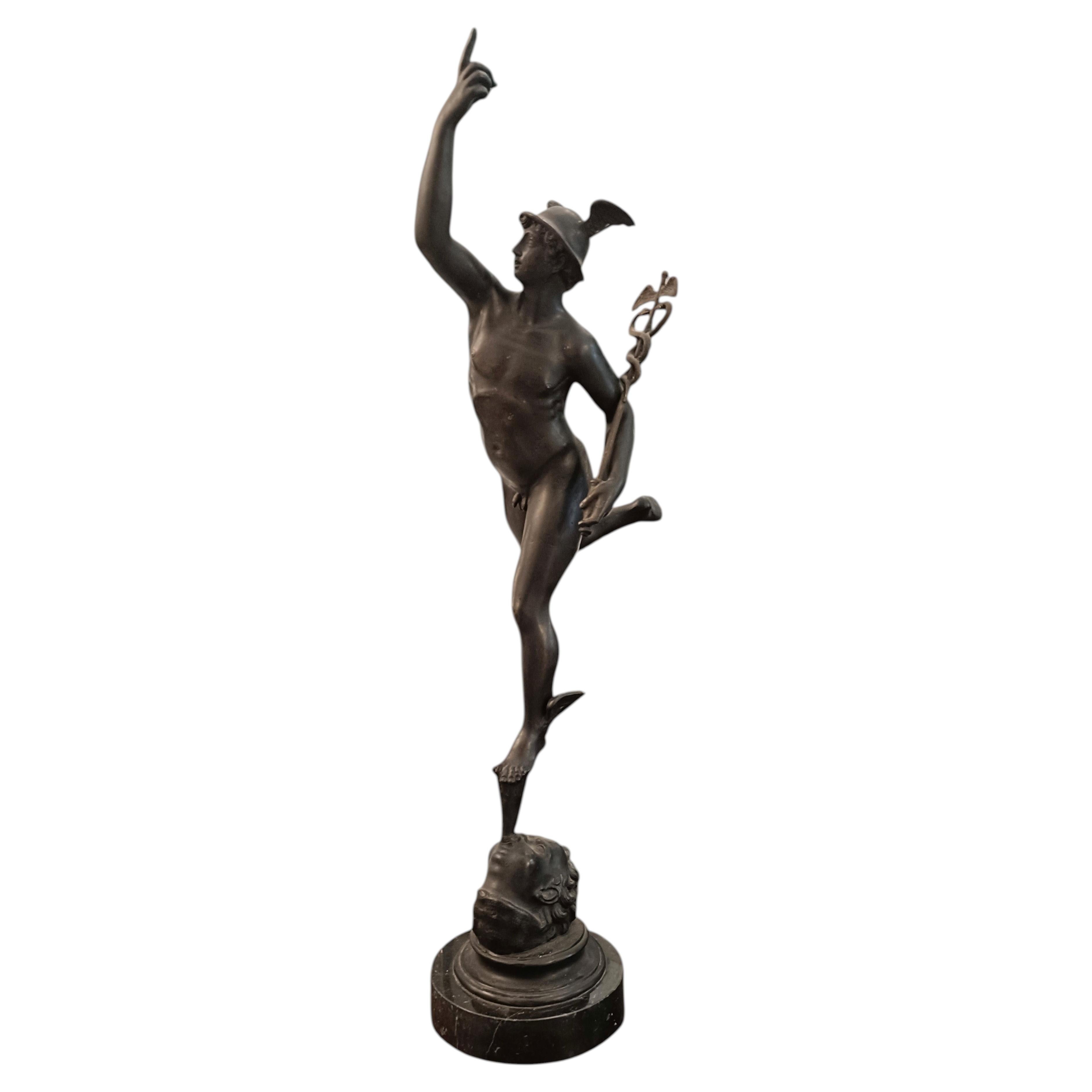 Bronze sculpture of Mercury or Hermes in the style of Giambologna, Italy, 1960s