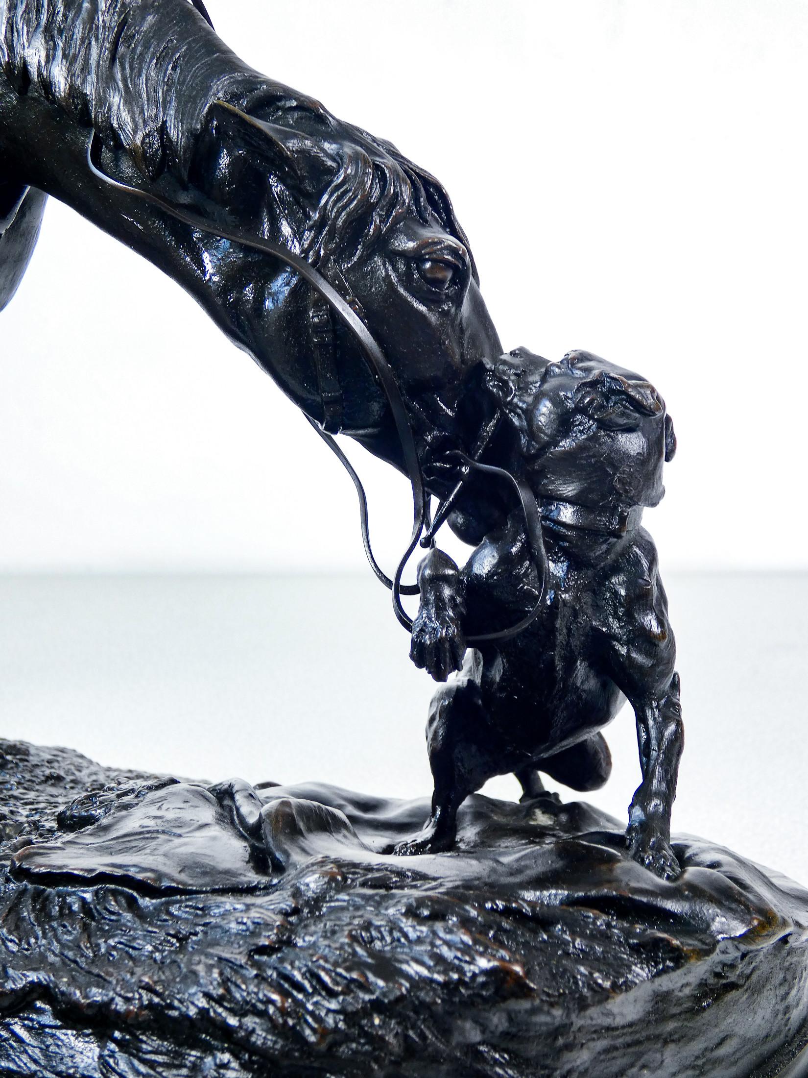 Scultura in bronzo firmata Pierre-Jules MÈNE Jules Jouant Avec un Chien. 1800 8