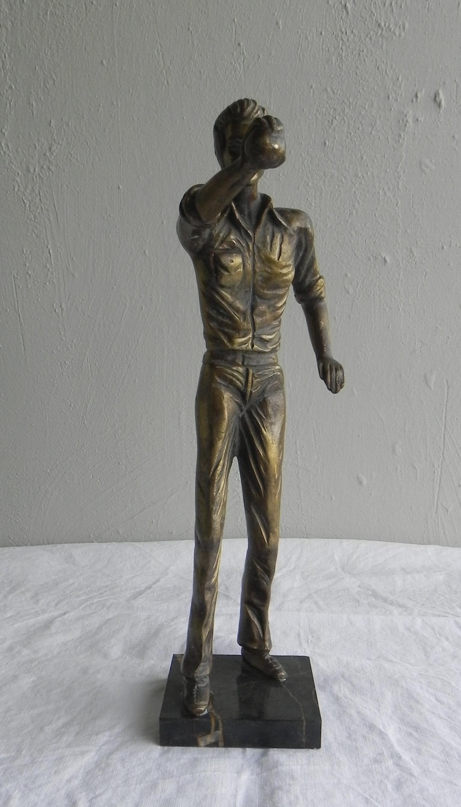 1940s solid bronze sculpture. subject 