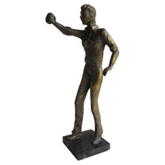 sculpture en bronze, "joueurs de pétanque".