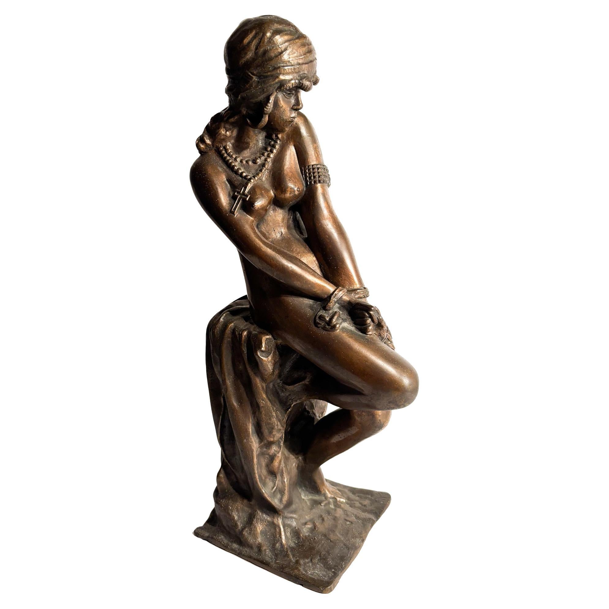 Scultura in Bronzo "La Schiava" Attribuita a Giacomo Ginotti XIX Secolo in vendita
