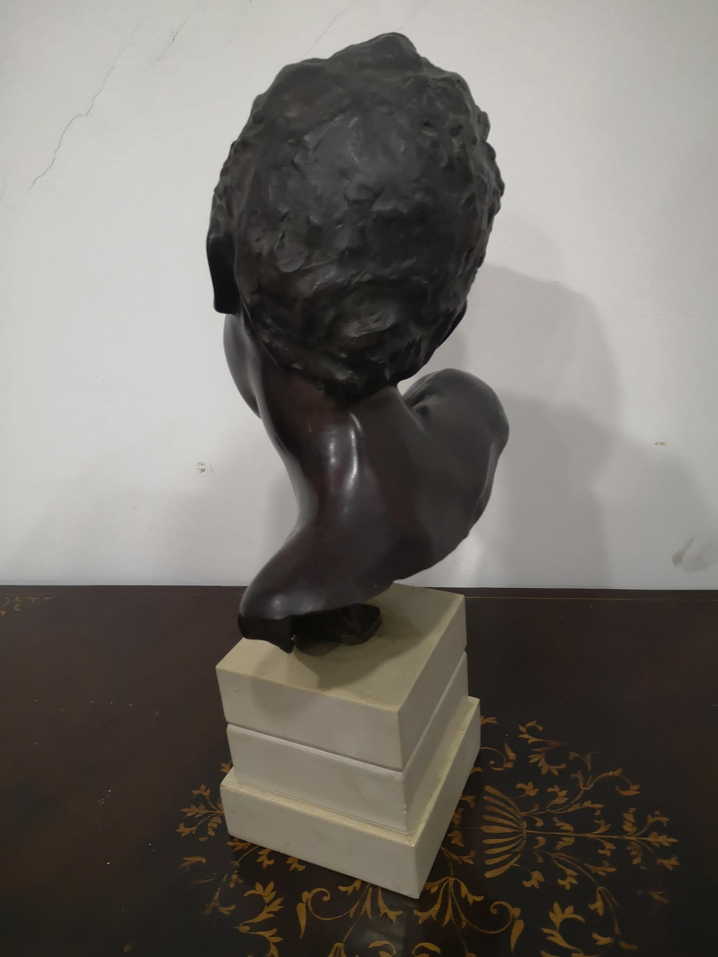 Skulptur in Bronze Testa di giovane di Giuseppe Franzese inizi 900 im Angebot 10