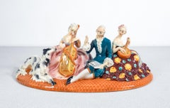 Ceramic sculpture "Concert with musicians and dog," MICA. Italy, 50s