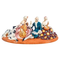 Ceramic sculpture "Concert with musicians and dog," MICA. Italy, 50s