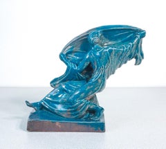 Scultura in ceramica del ATELIER PRIMAVERA, Donna con Velo. Arte Deco. 1930s