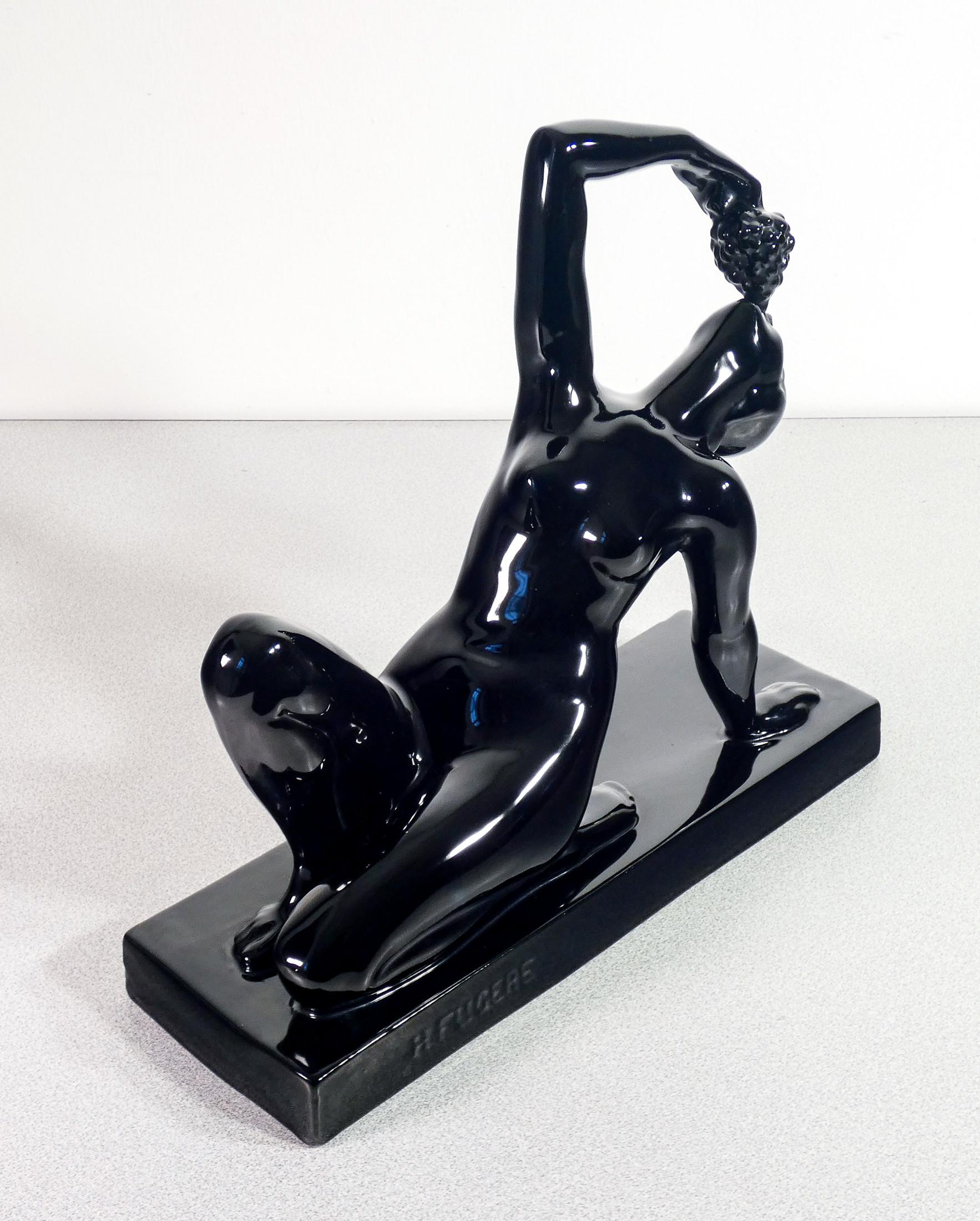 Scultura in ceramica di Henry FUGÈRE (1872-1944) Nudo di donna. Francia, Anni 20 (Keramik) im Angebot