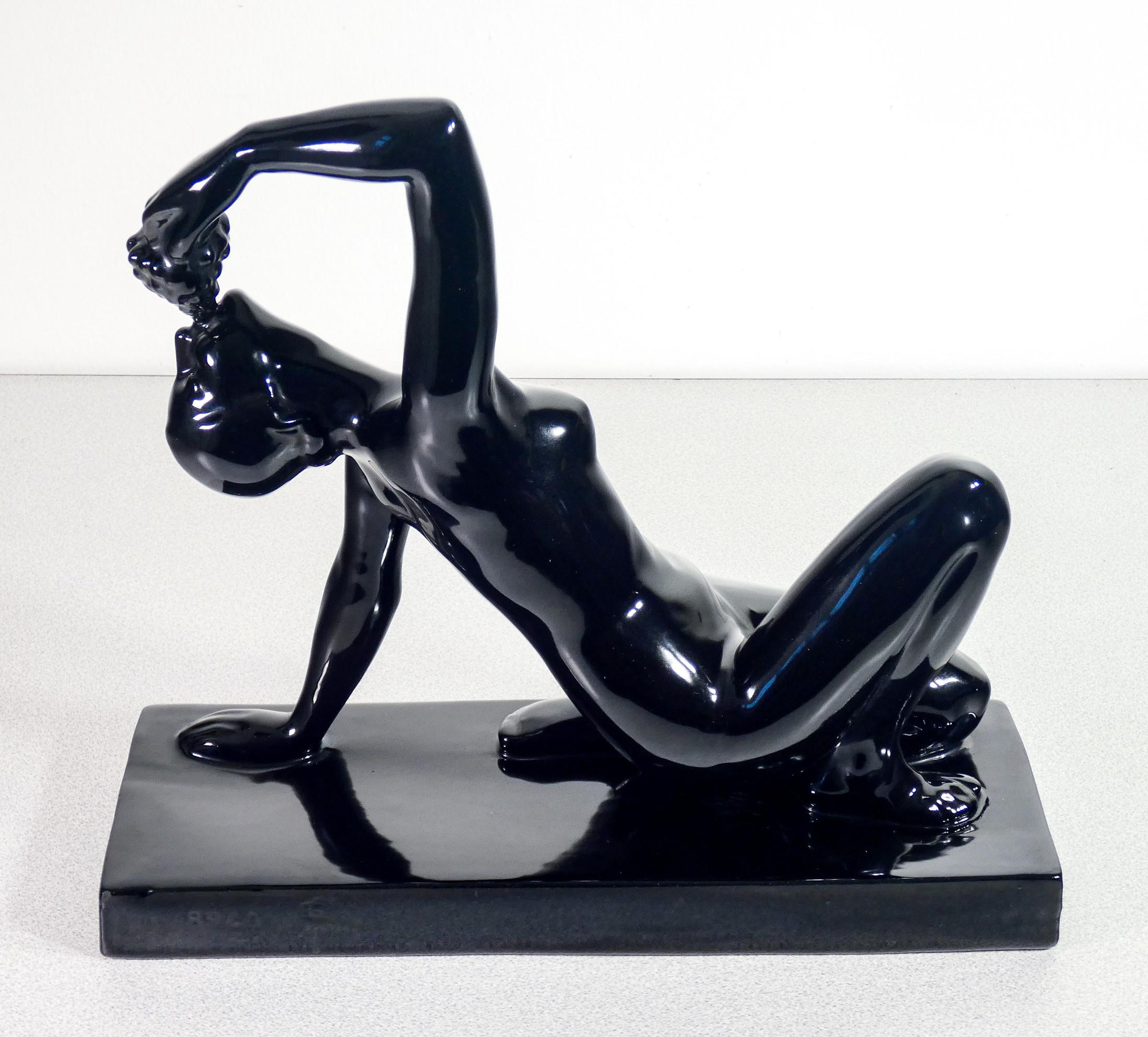 Scultura in ceramica di Henry FUGÈRE (1872-1944) Nudo di donna. Francia, Anni 20 For Sale 3
