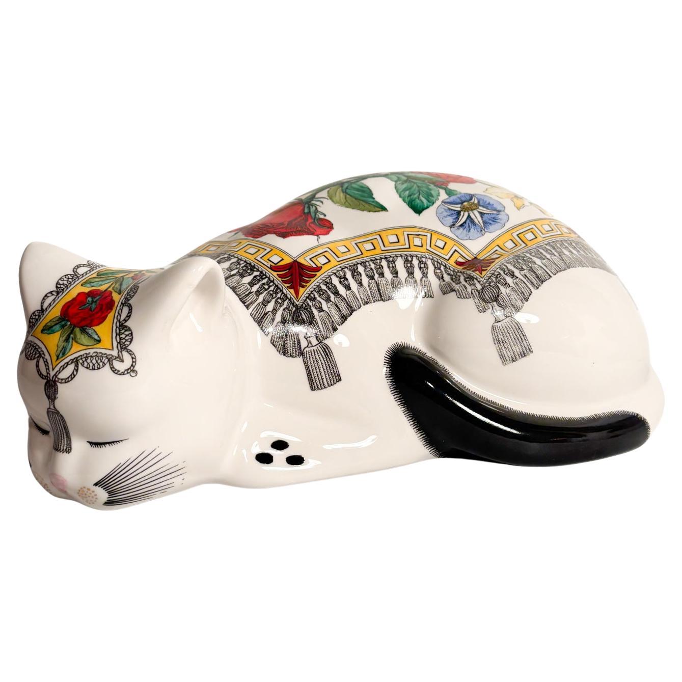 Kultur in Keramik "Gatto Mantellato" von Piero Fornasetti Anni 50