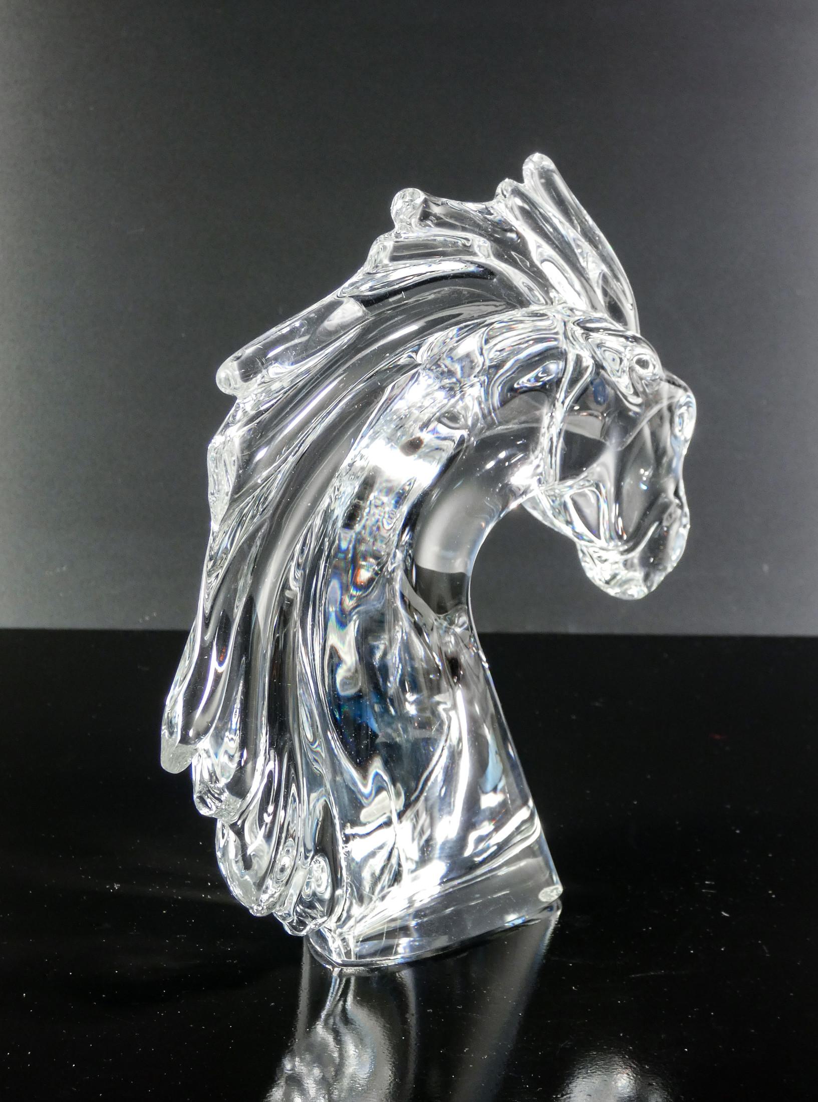 Scultura in cristallo DAUM France. Testa di Cavallo. Francia, Anni 90 in vendita 2