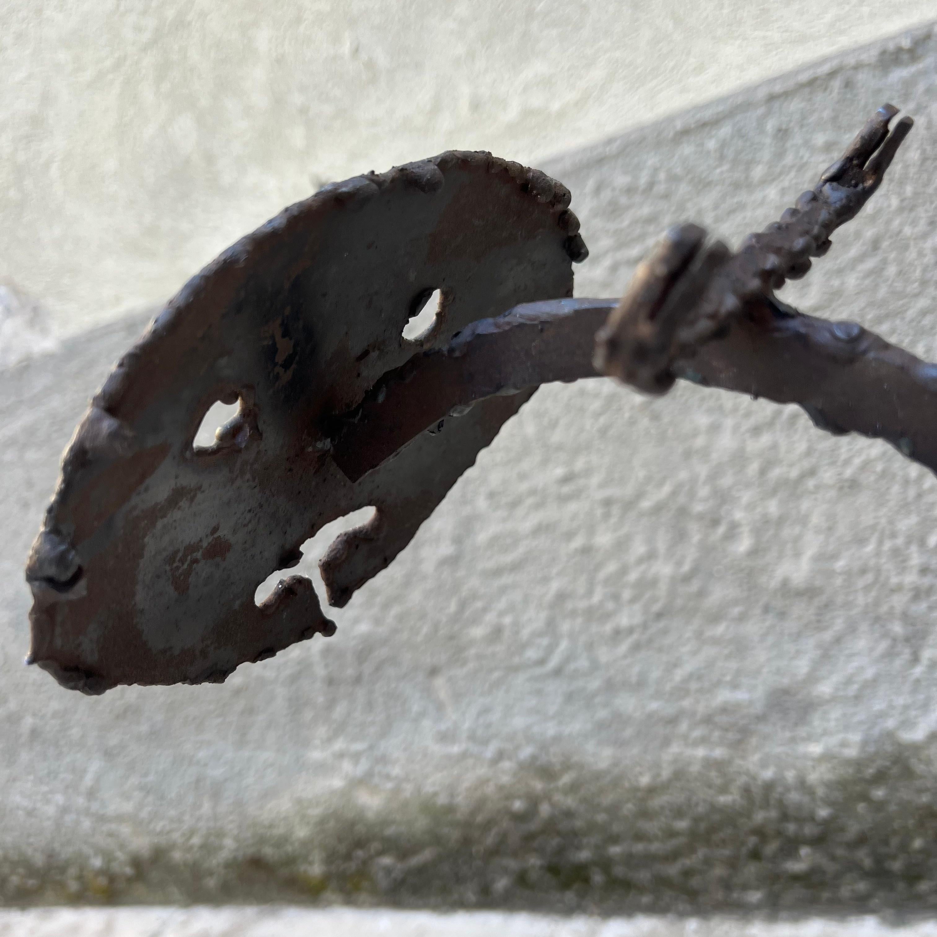 Brutalist Iron Sculpture - Italy - 1950s - Attributed to Marcello Fantoni For Sale 8