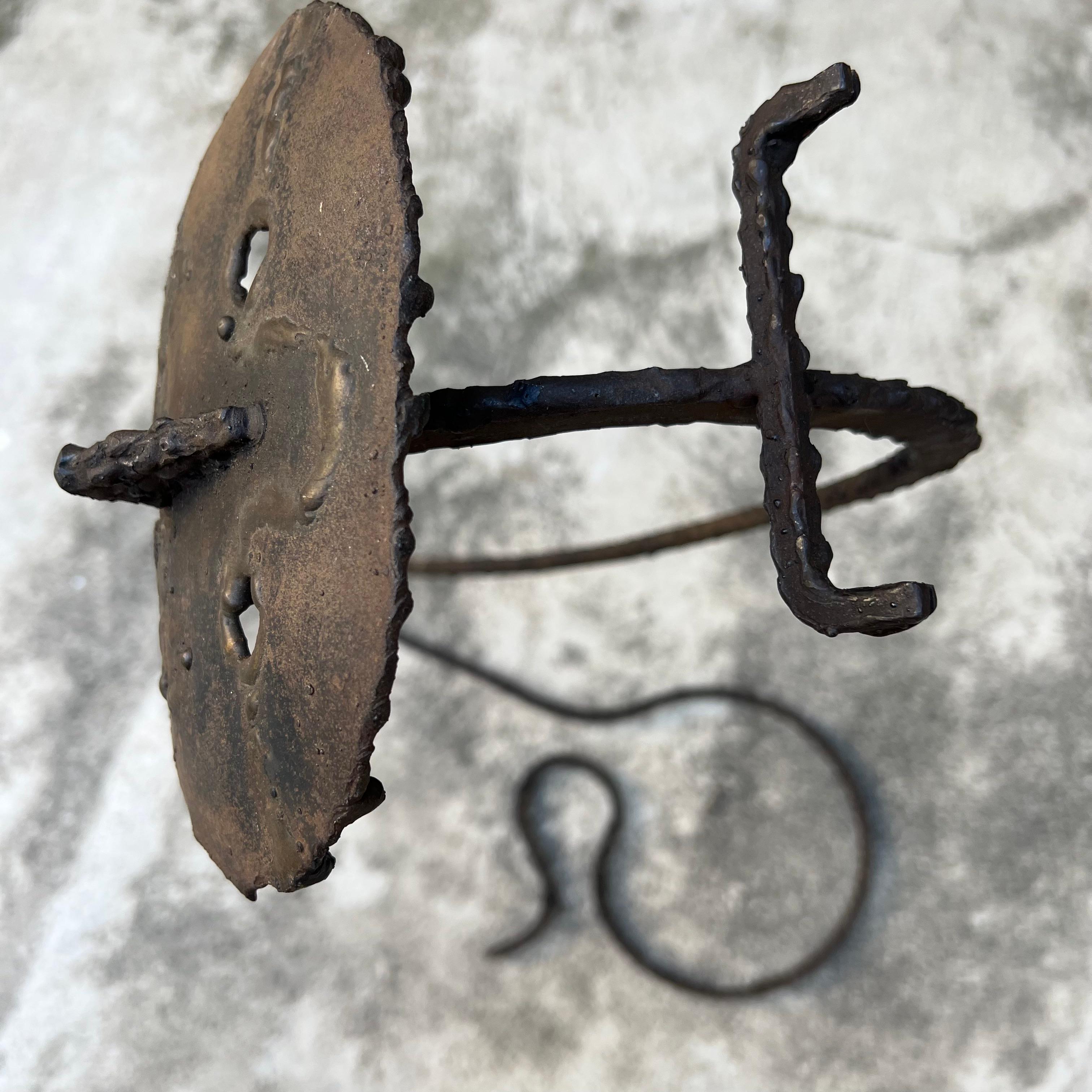 Brutalist Iron Sculpture - Italy - 1950s - Attributed to Marcello Fantoni For Sale 11