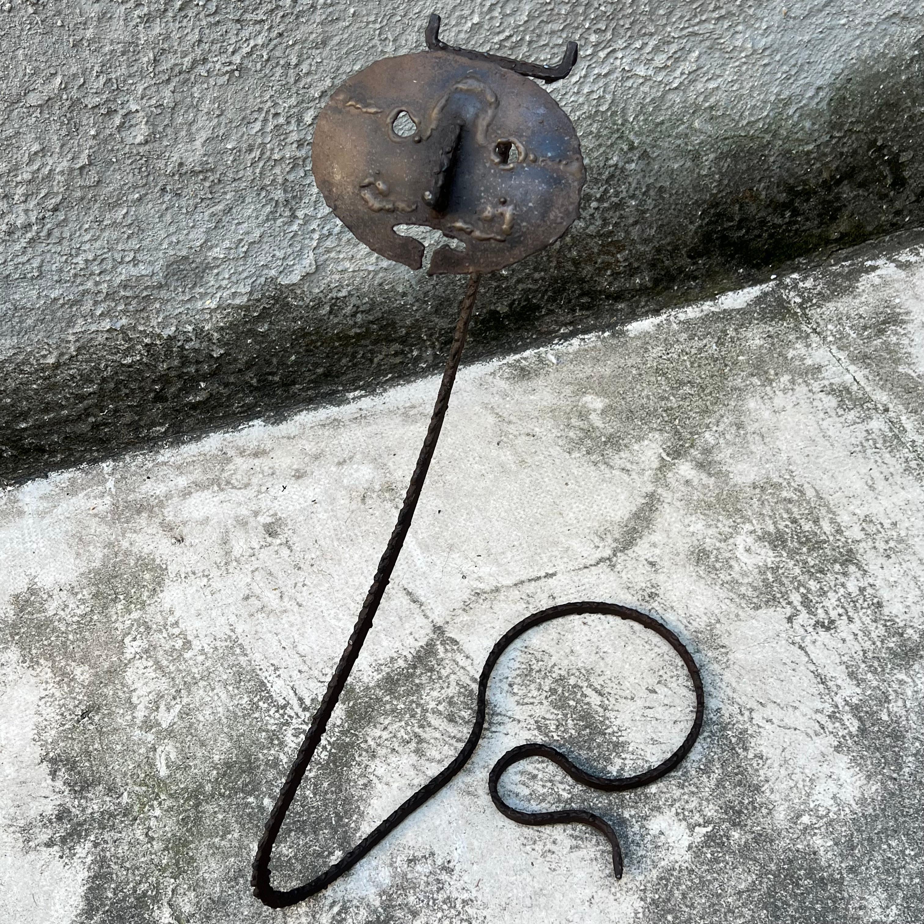 Brutalist Iron Sculpture - Italy - 1950s - Attributed to Marcello Fantoni For Sale 2