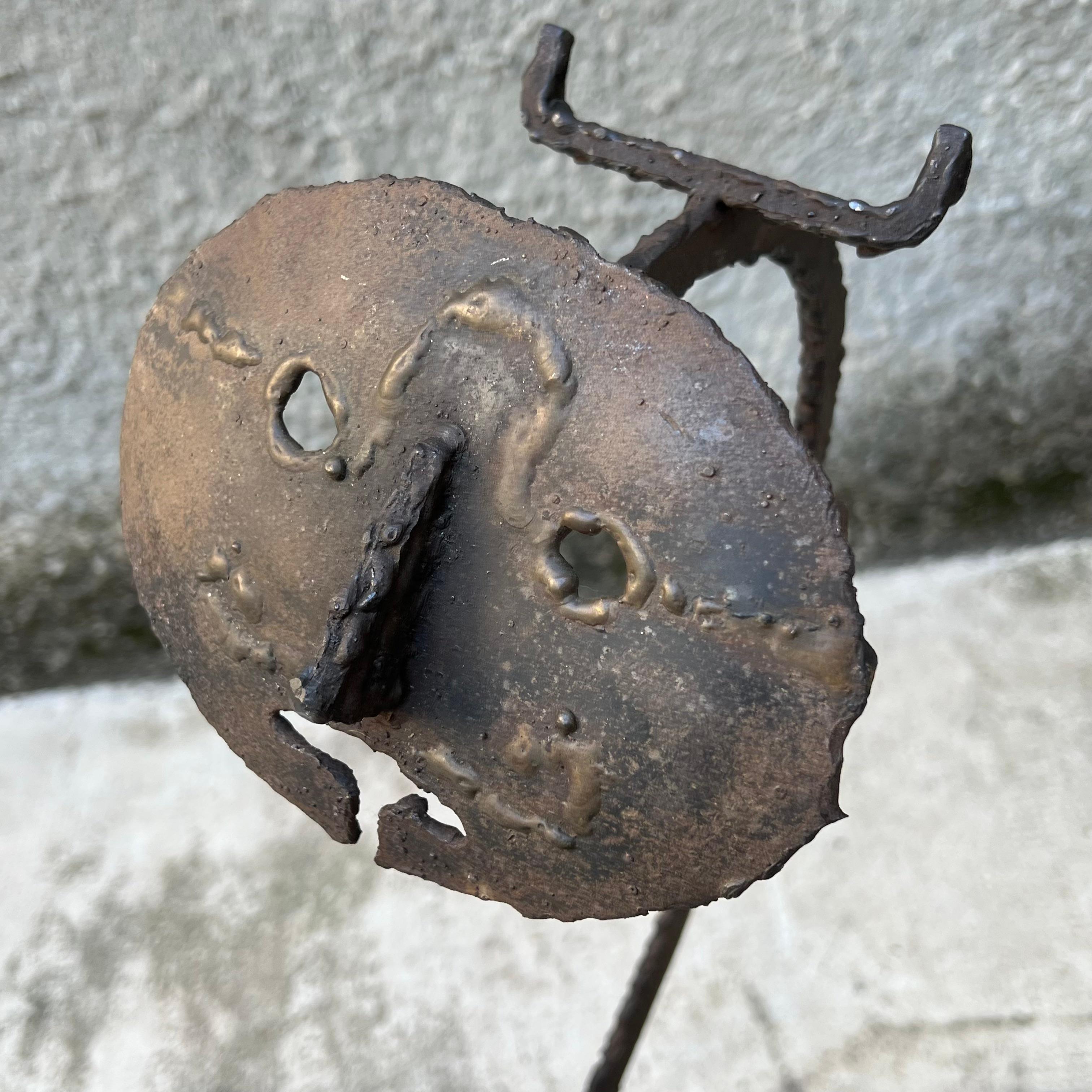 Brutalist Iron Sculpture - Italy - 1950s - Attributed to Marcello Fantoni For Sale 4