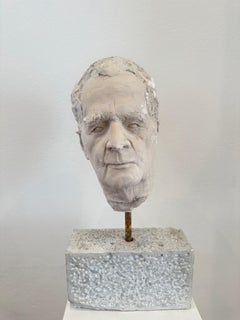 Escultura de yeso que representa el rostro de un hombre - Italia, siglo XX