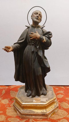 Scultura in legno laccato raffigurante San Filippo Neri
