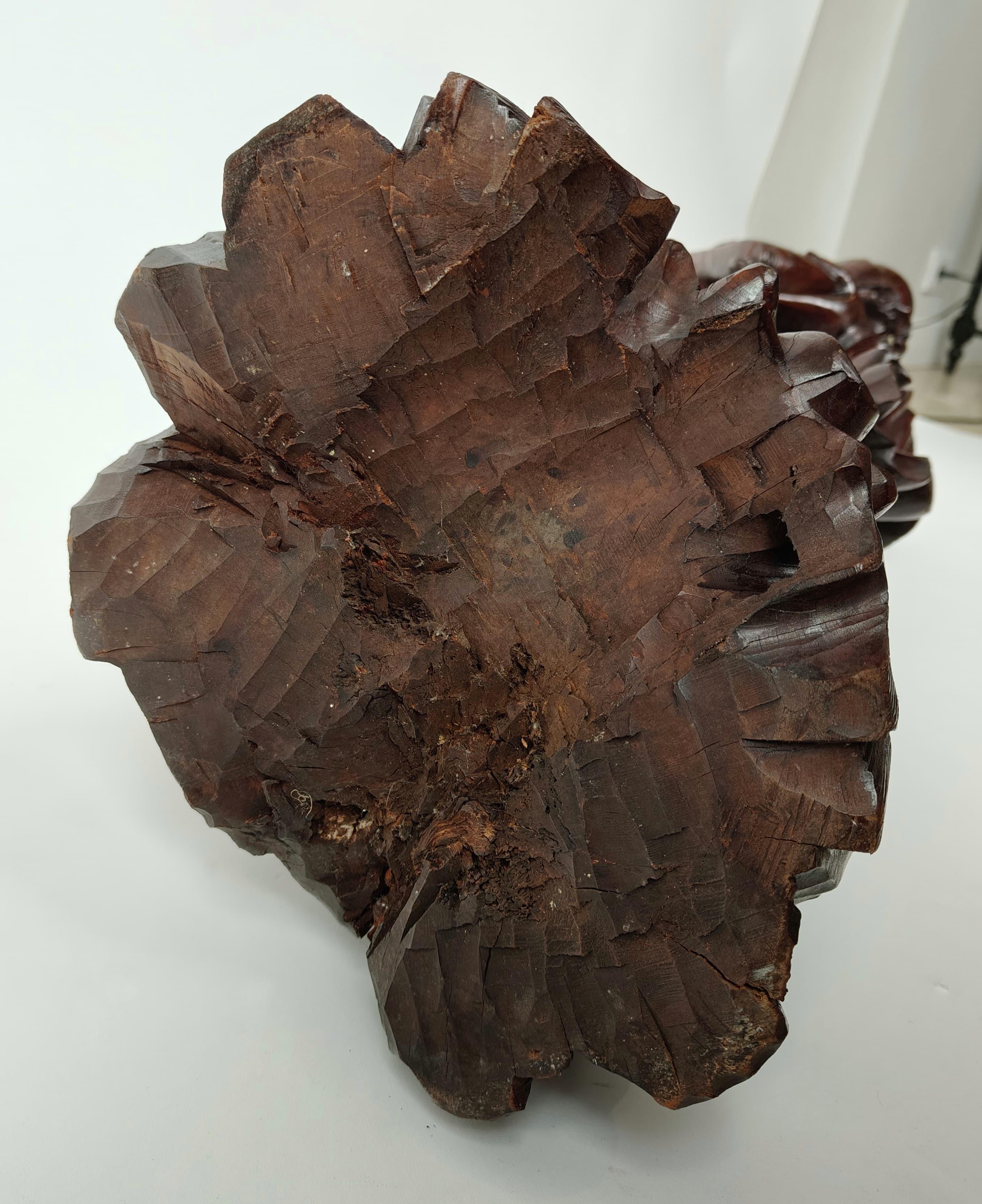 Sculpture en bois de teck représentant une sauge - vers 1890, Chine en vente 11
