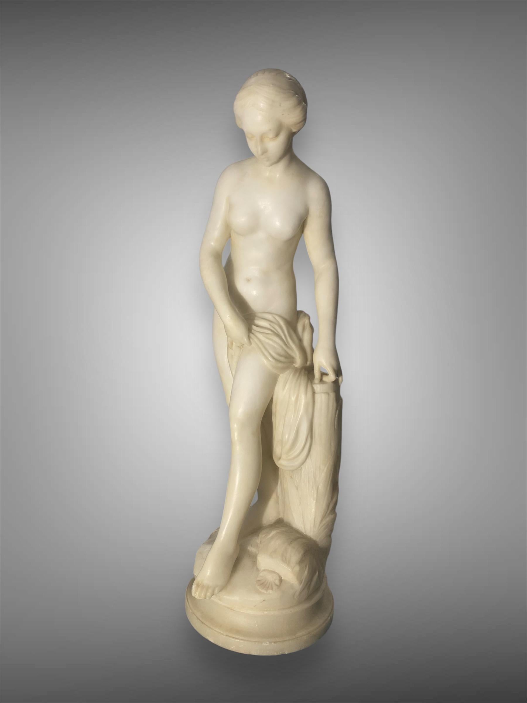 Scultura in marmo bianco di Carrara del XIX secolo 