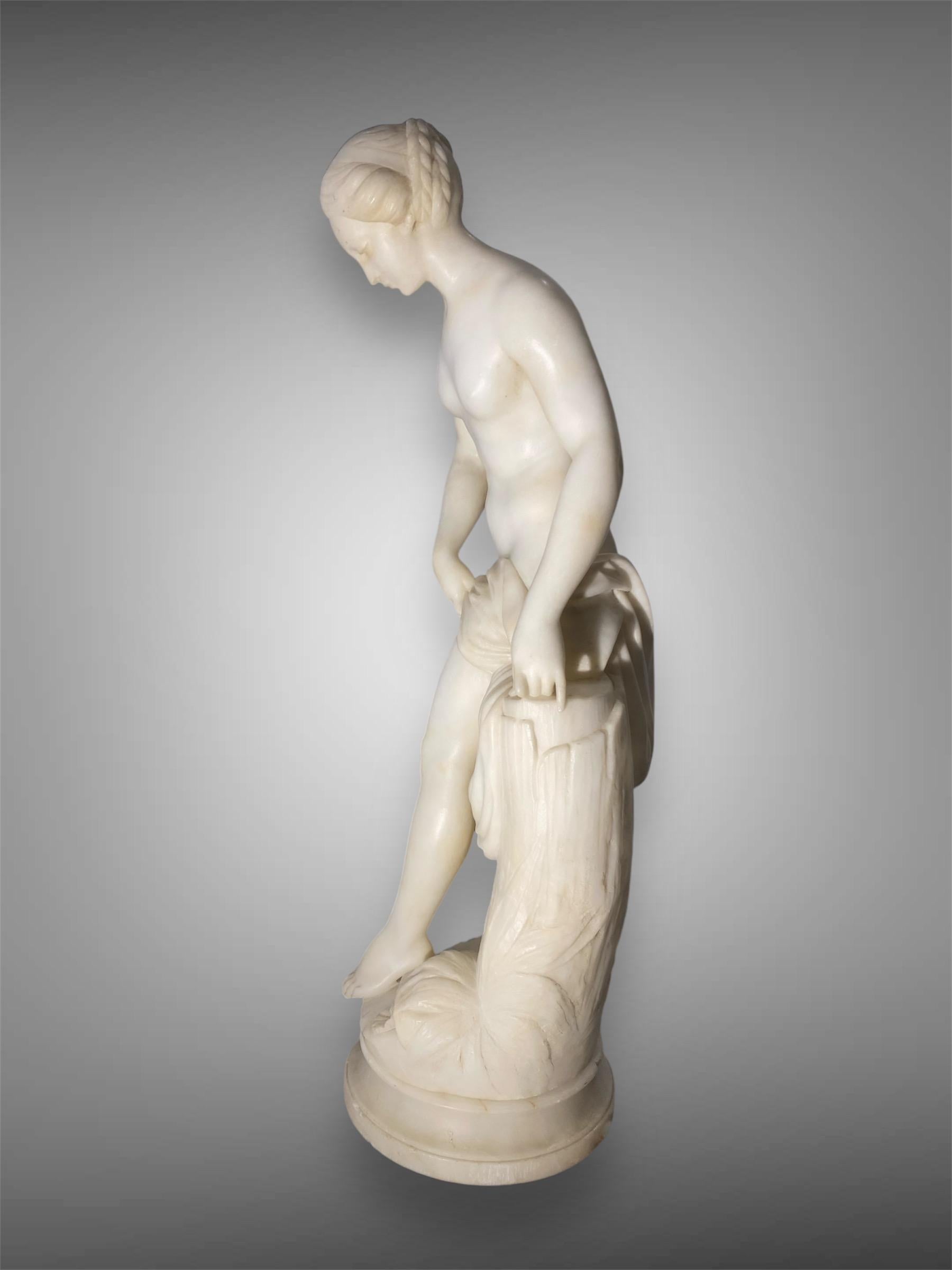 Italian Scultura in marmo bianco di Carrara del XIX secolo 