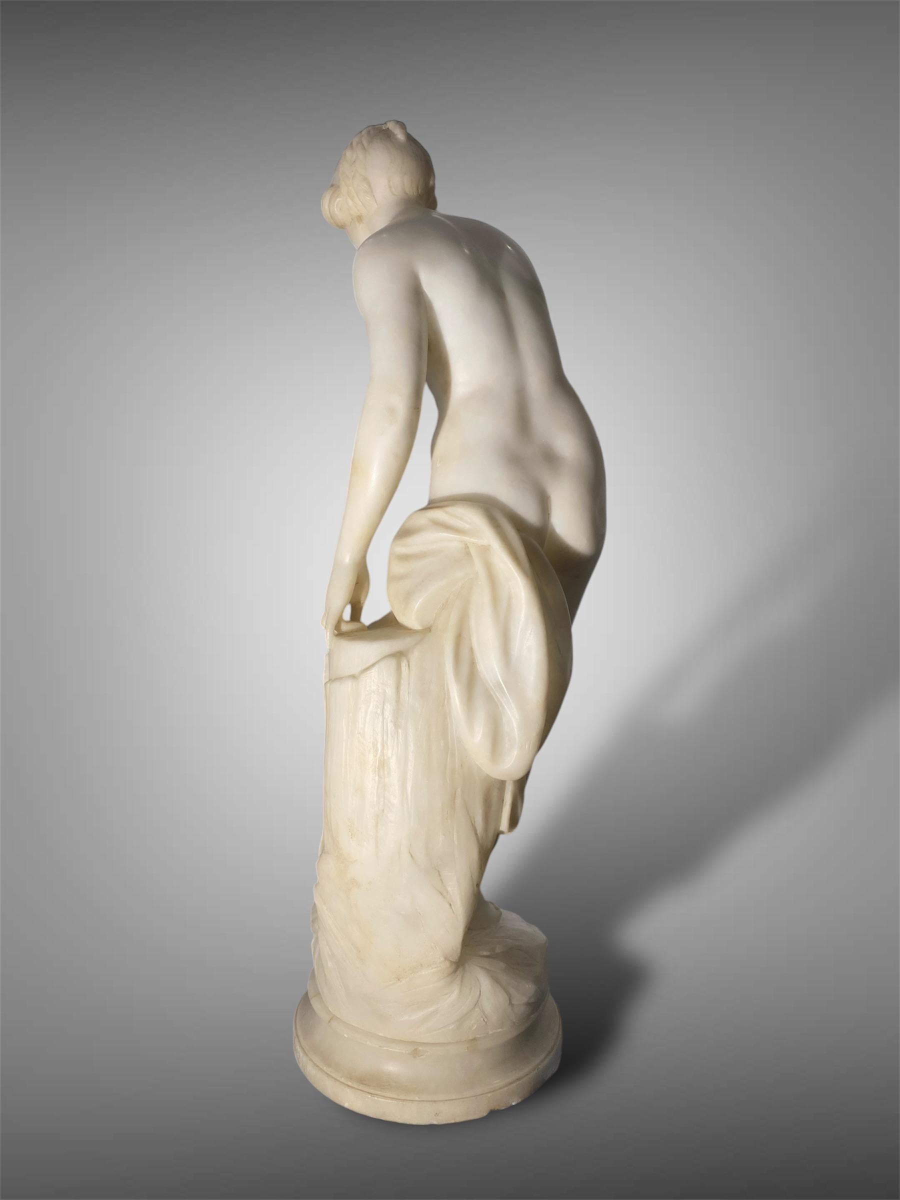 Scultura in marmo bianco di Carrara del XIX secolo 